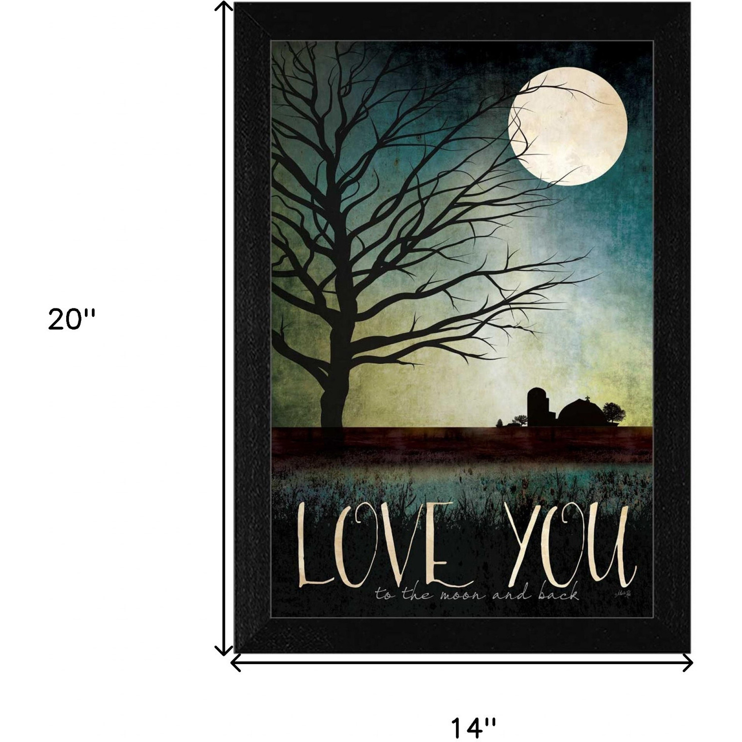 Love You Farm Black Framed Print Wall Art