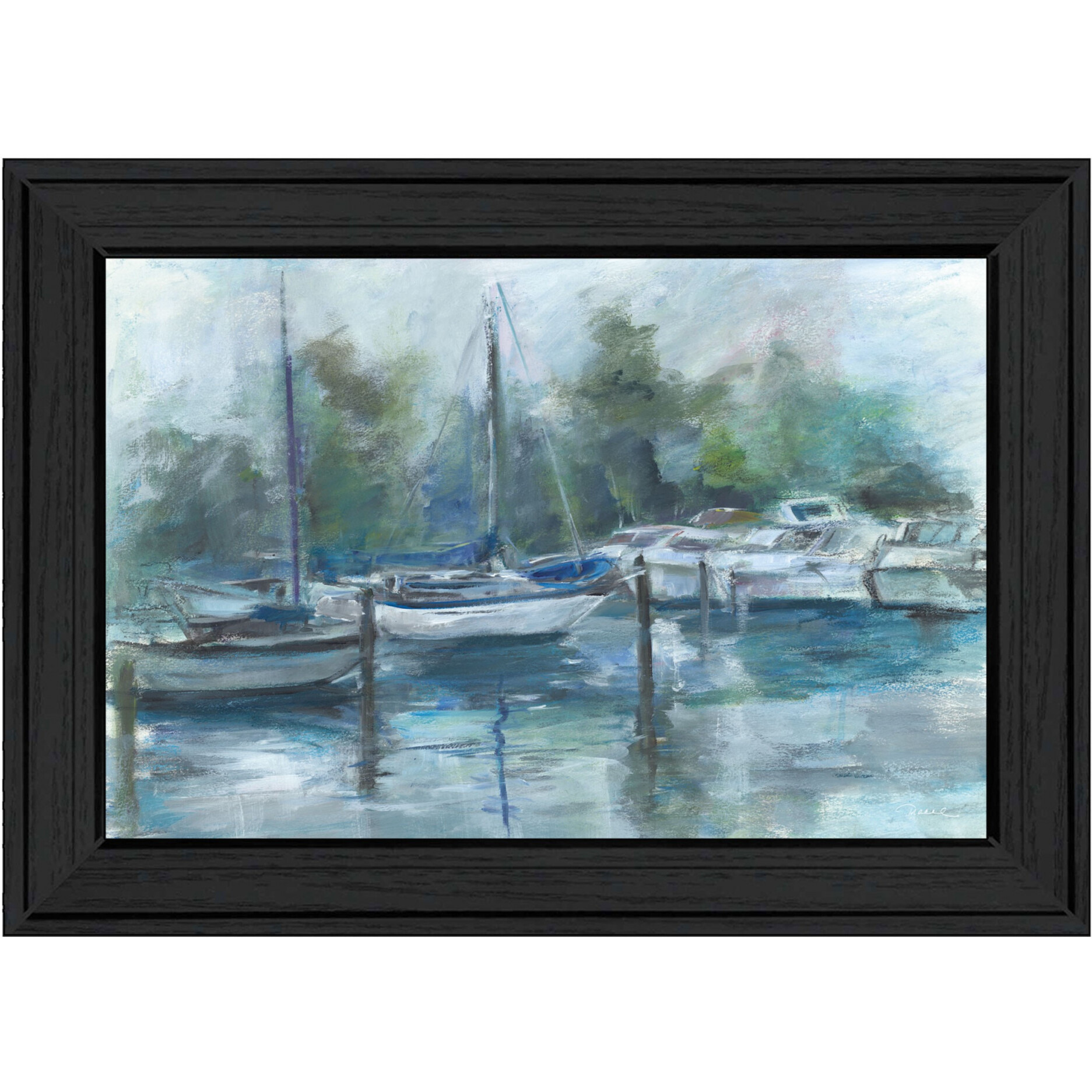 Lagoon 2 Black Framed Print Wall Art