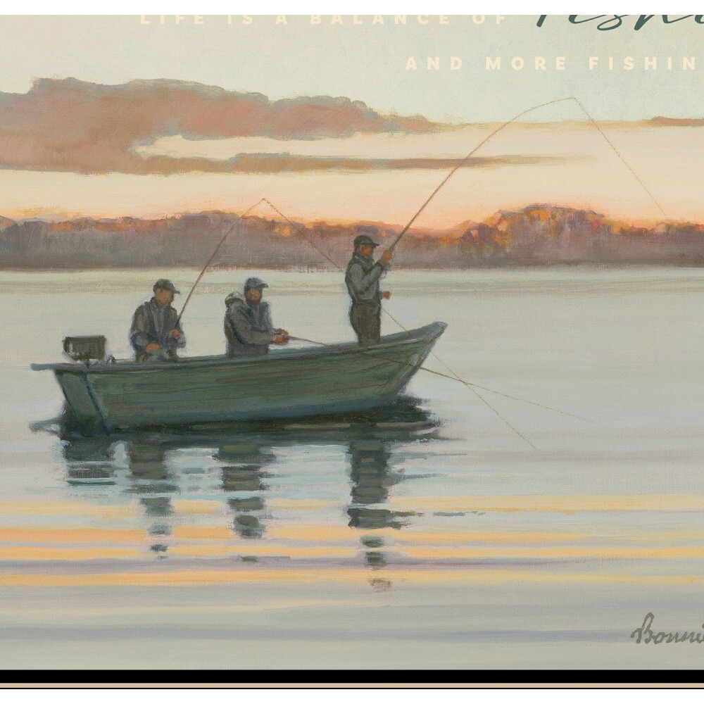 Fishing 1 Black Framed Print Wall Art
