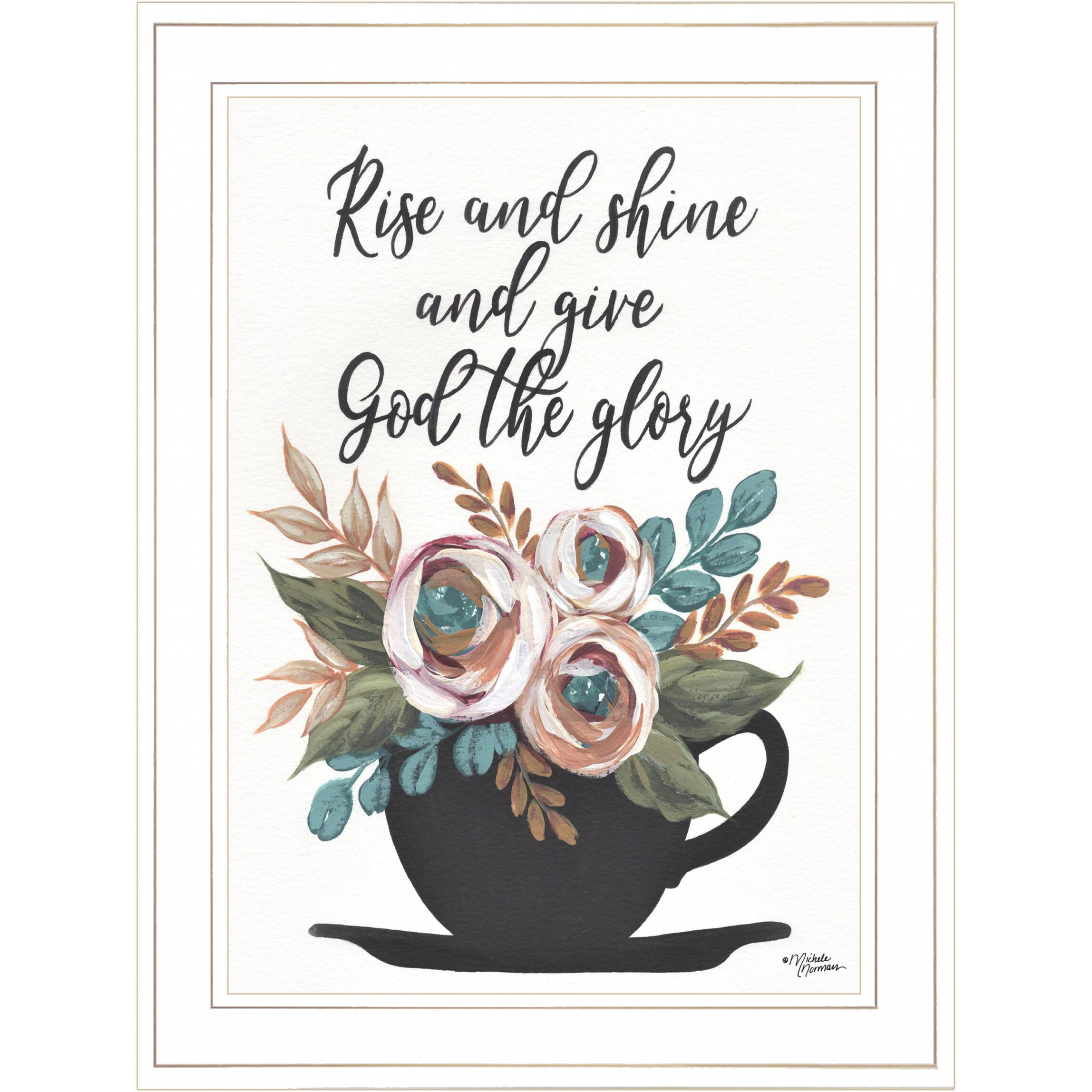 Rise And Shine 5 White Framed Print Wall Art