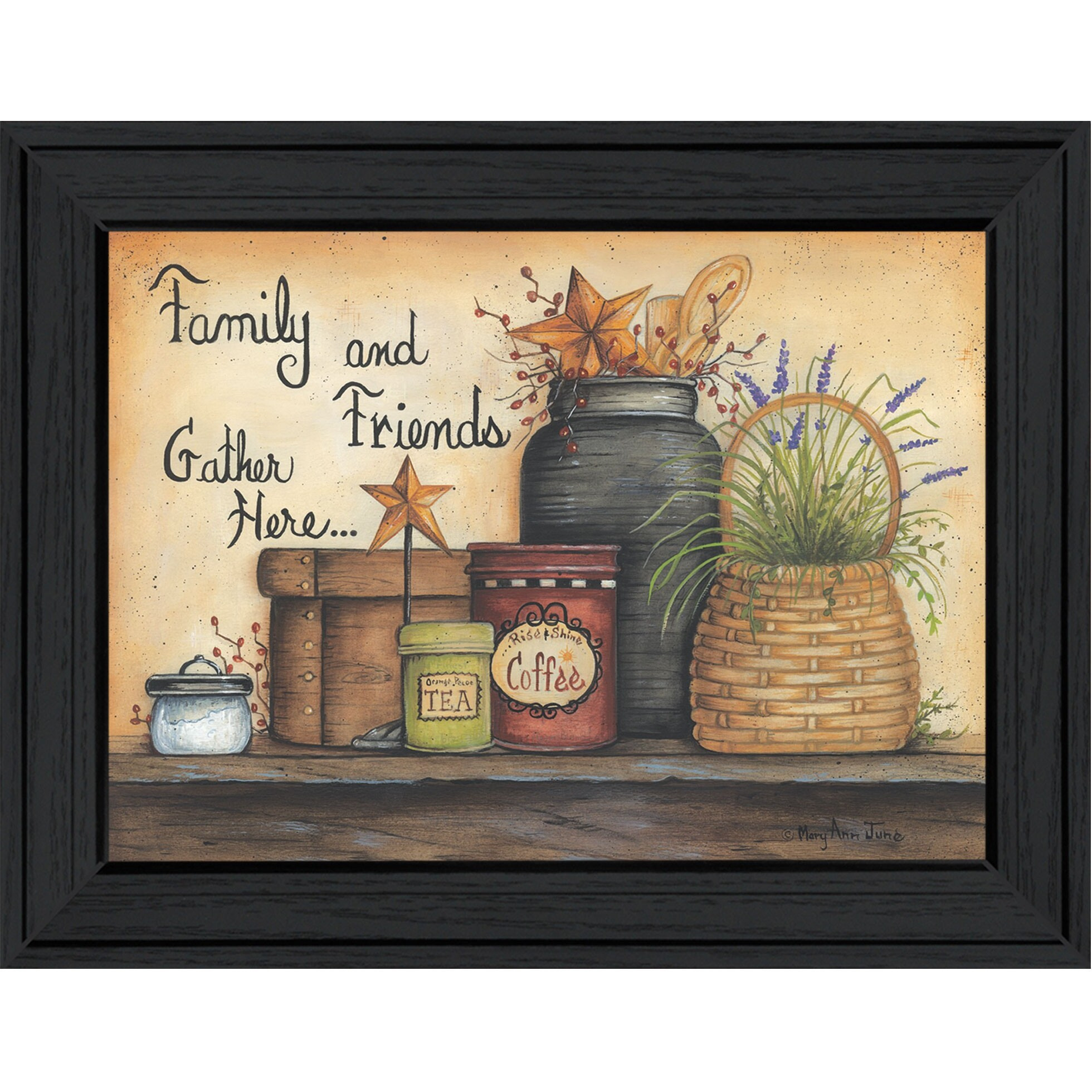 Family And Friends 3 Black Framed Print Wall Art
