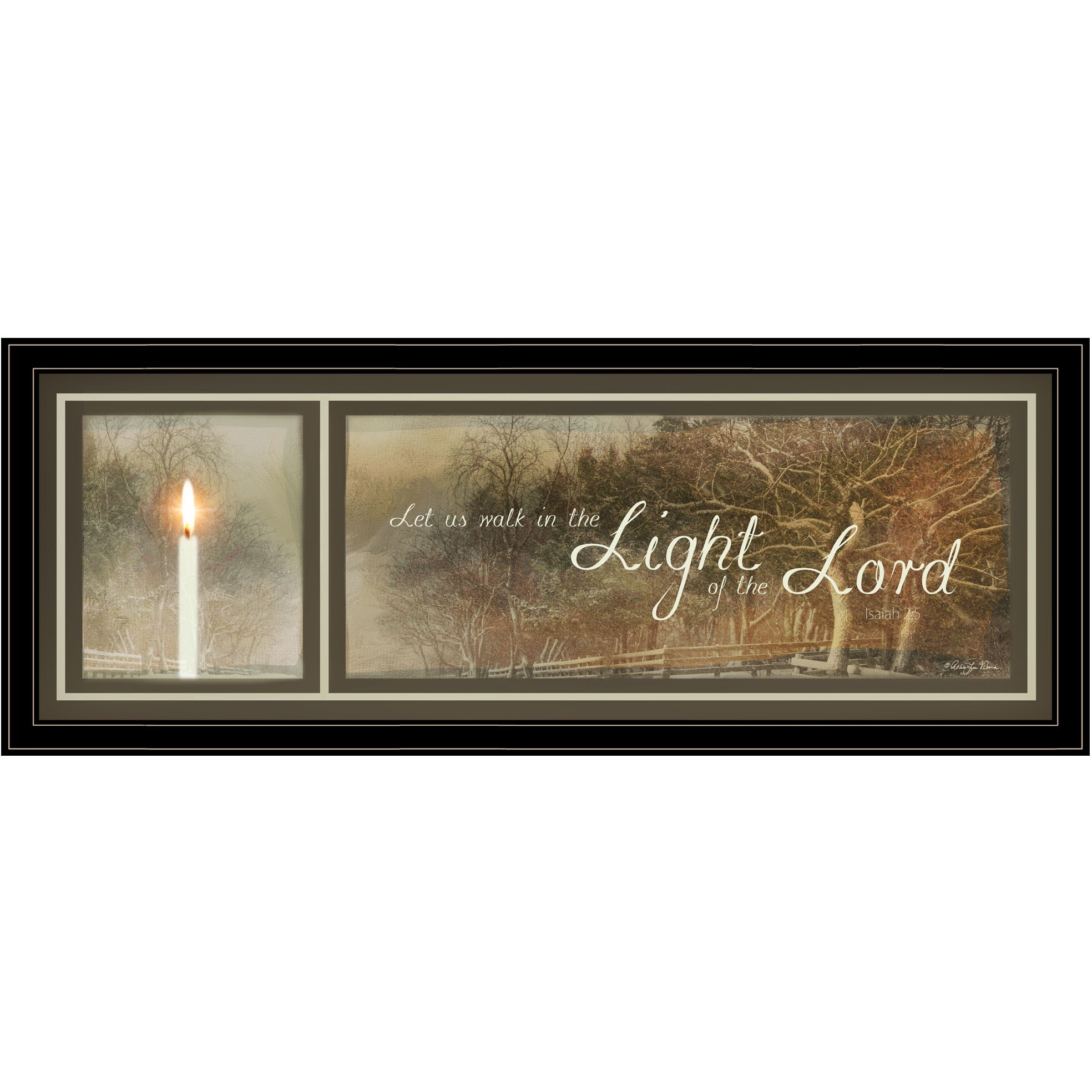 Walk In The Light 1 Black Framed Print Wall Art