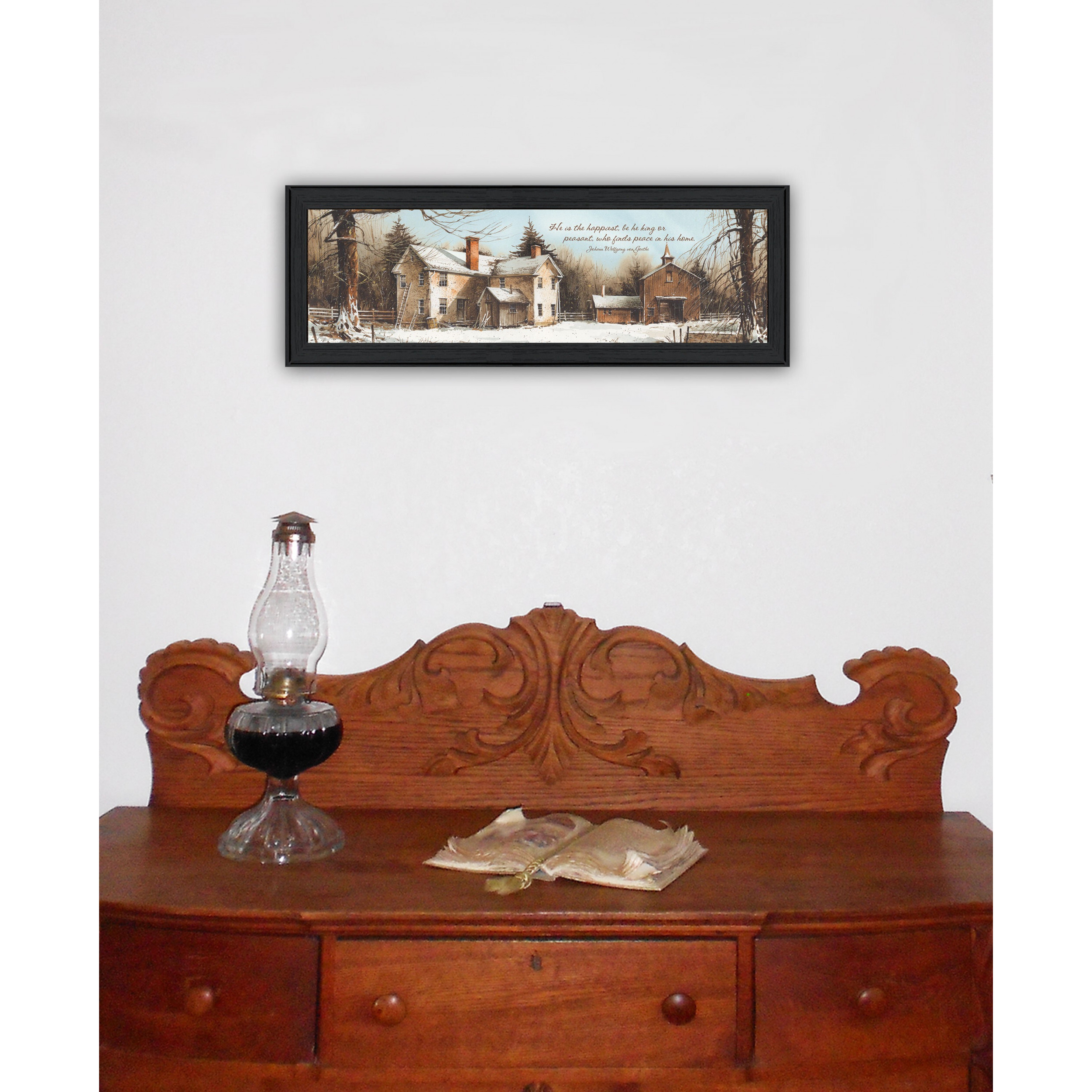 Peace In This Home Black Framed Print Wall Art