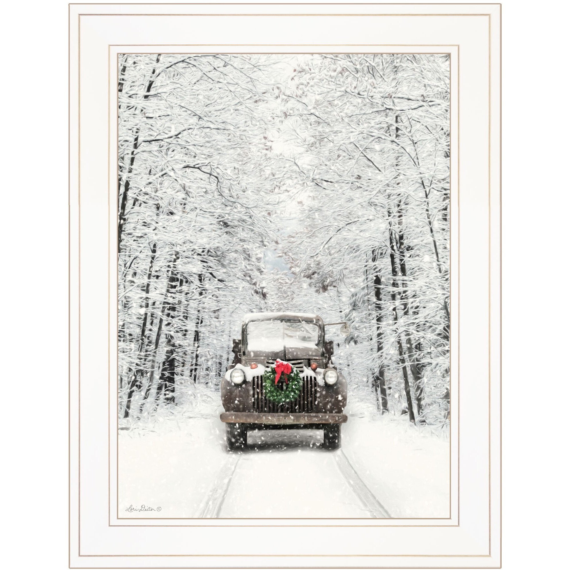 Antique Christmas 1 White Framed Print Wall Art
