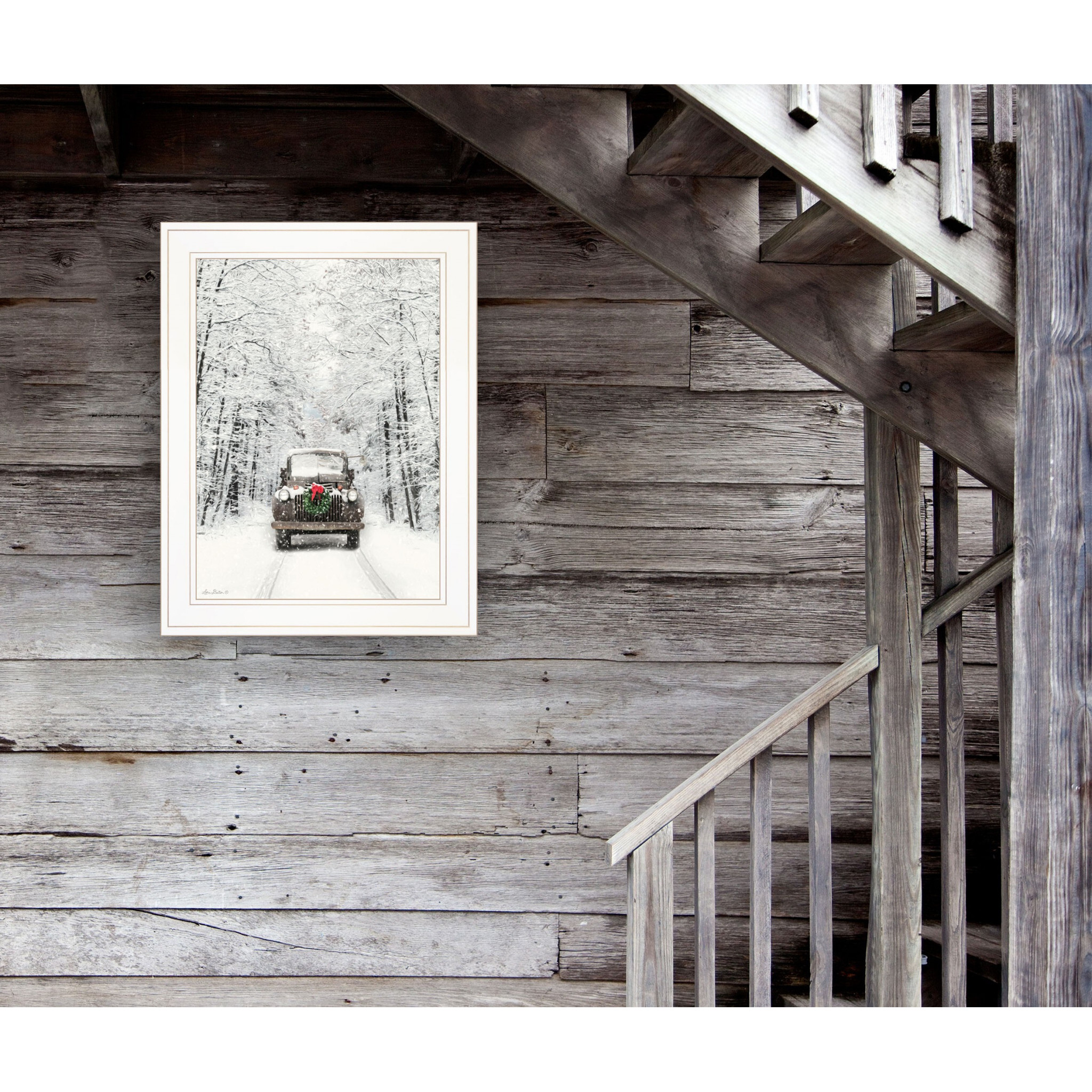 Antique Christmas 1 White Framed Print Wall Art