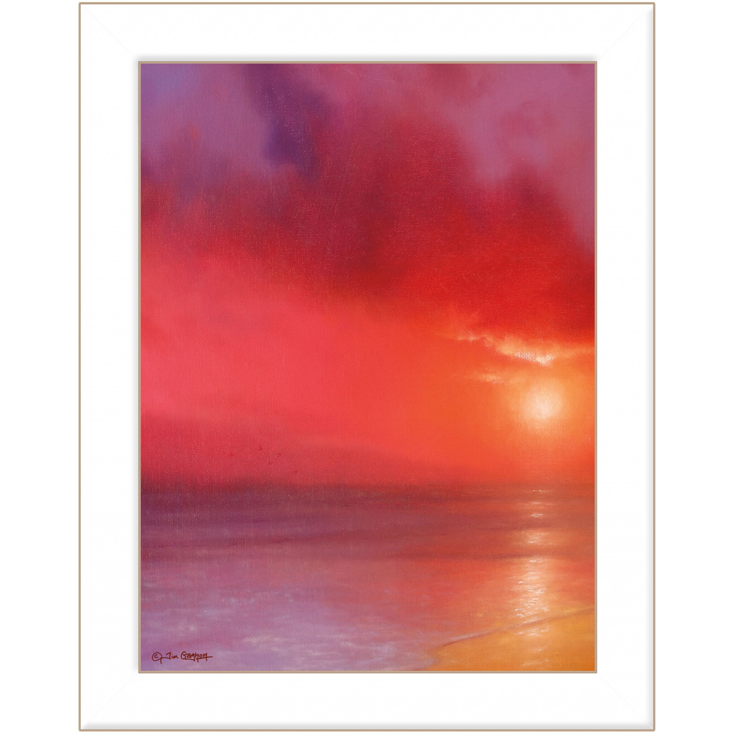 Sunset In Red 1 White Framed Print Wall Art