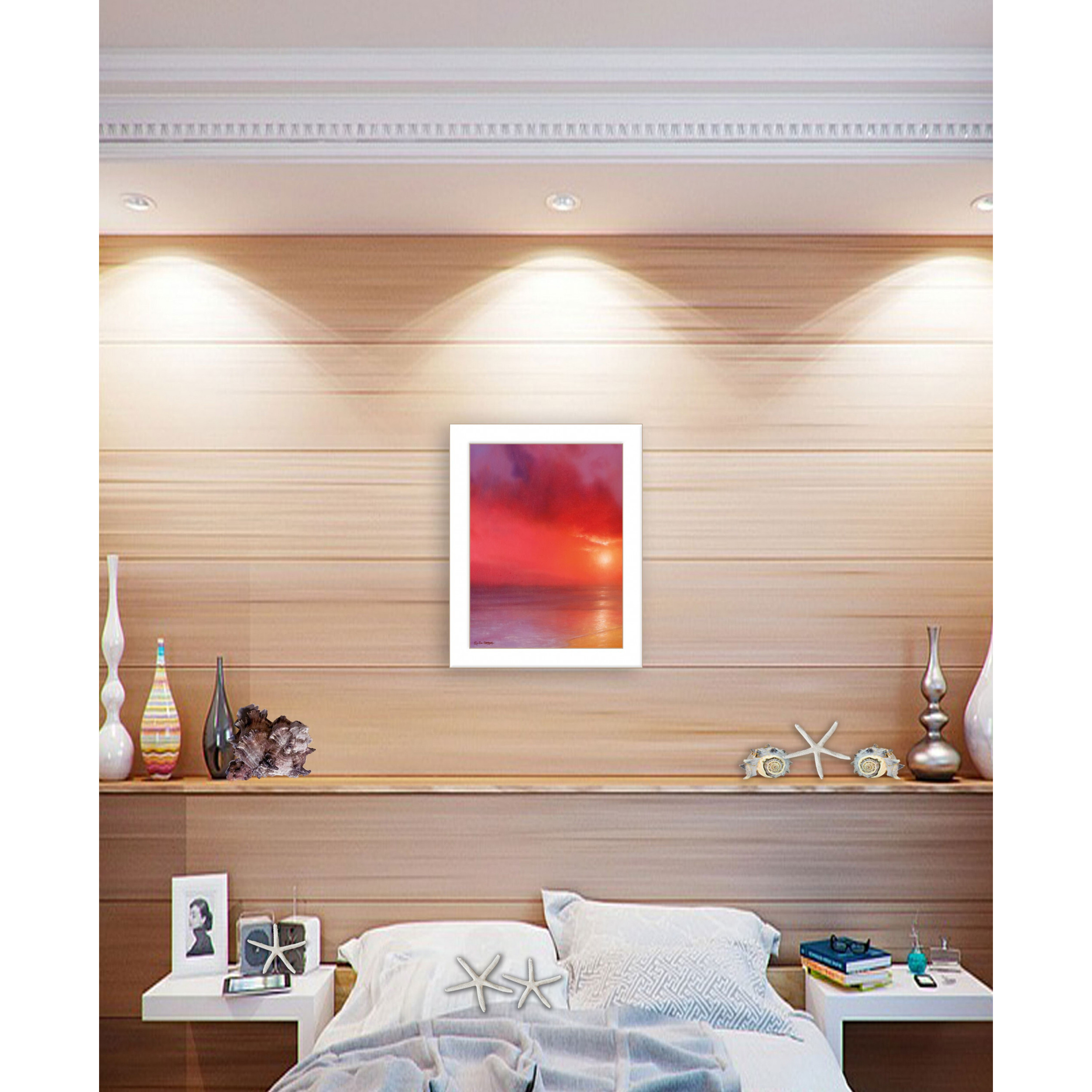Sunset In Red 1 White Framed Print Wall Art