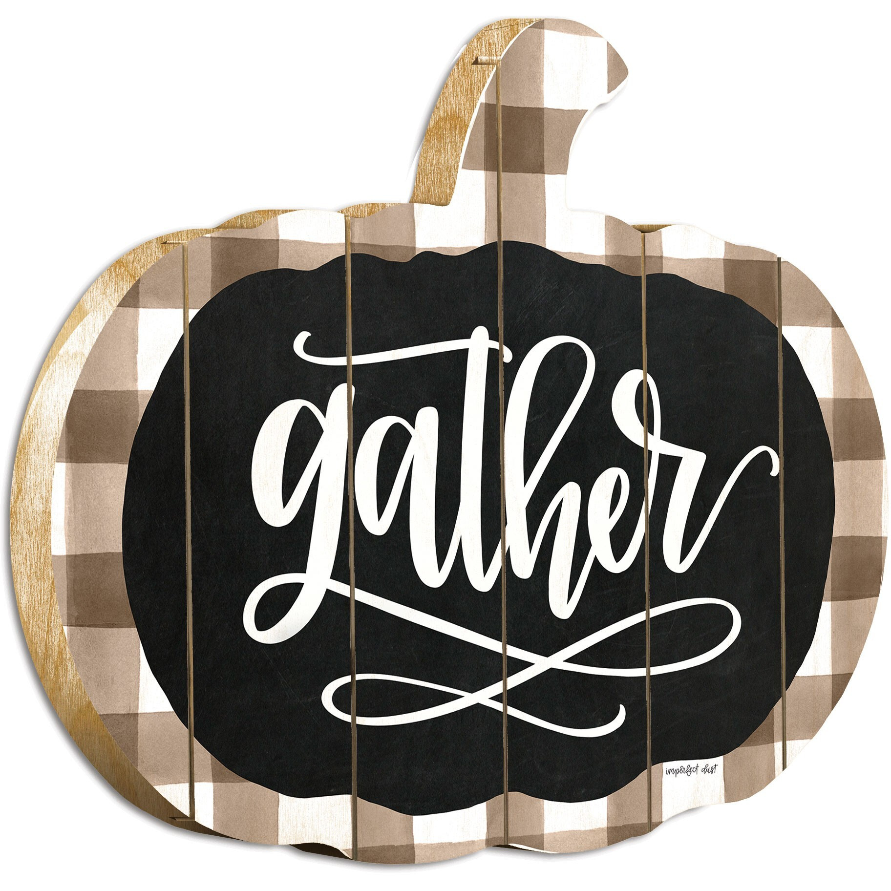 Gather Printed On A Pumpkin Unframed Print Wall Art