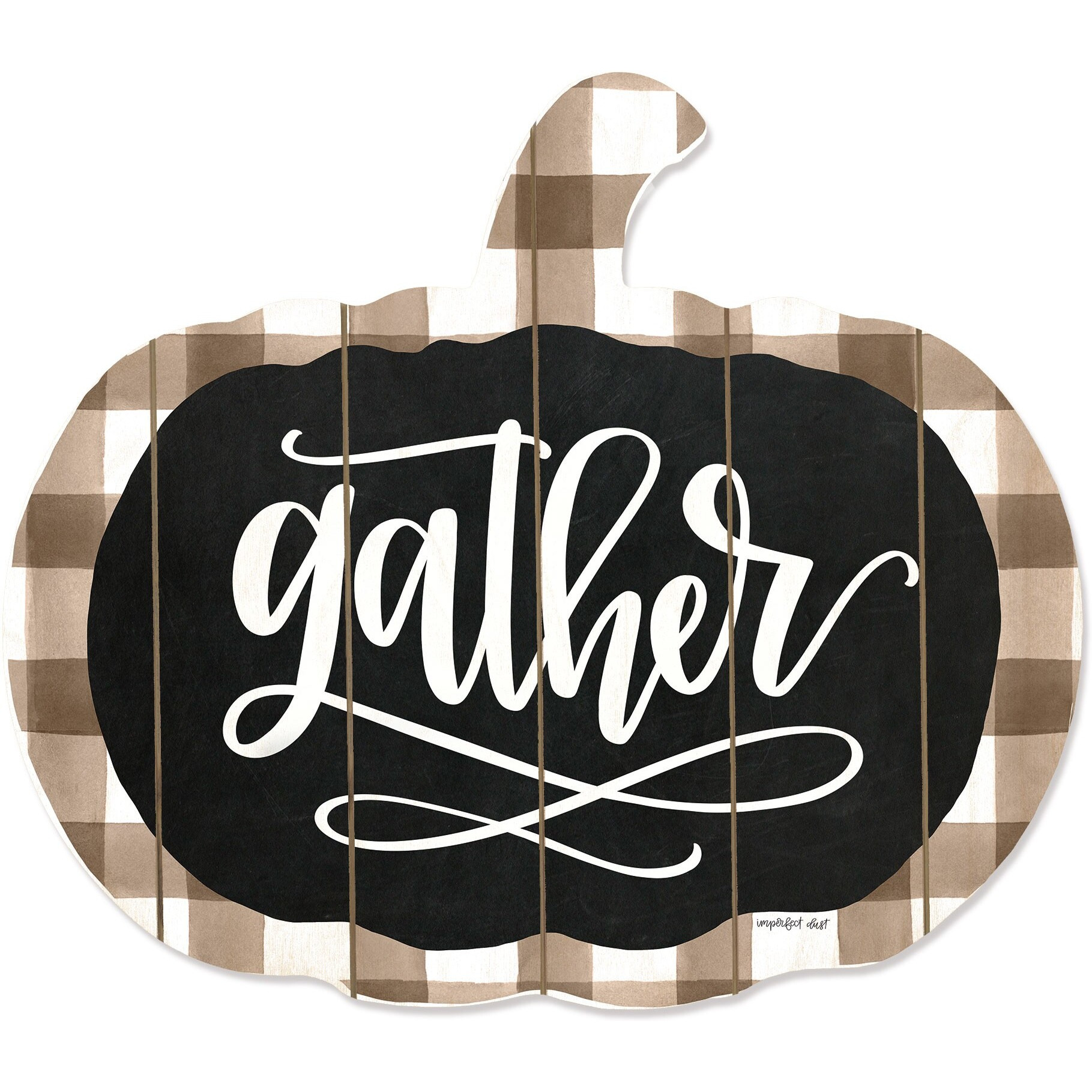 Gather Printed On A Pumpkin Unframed Print Wall Art