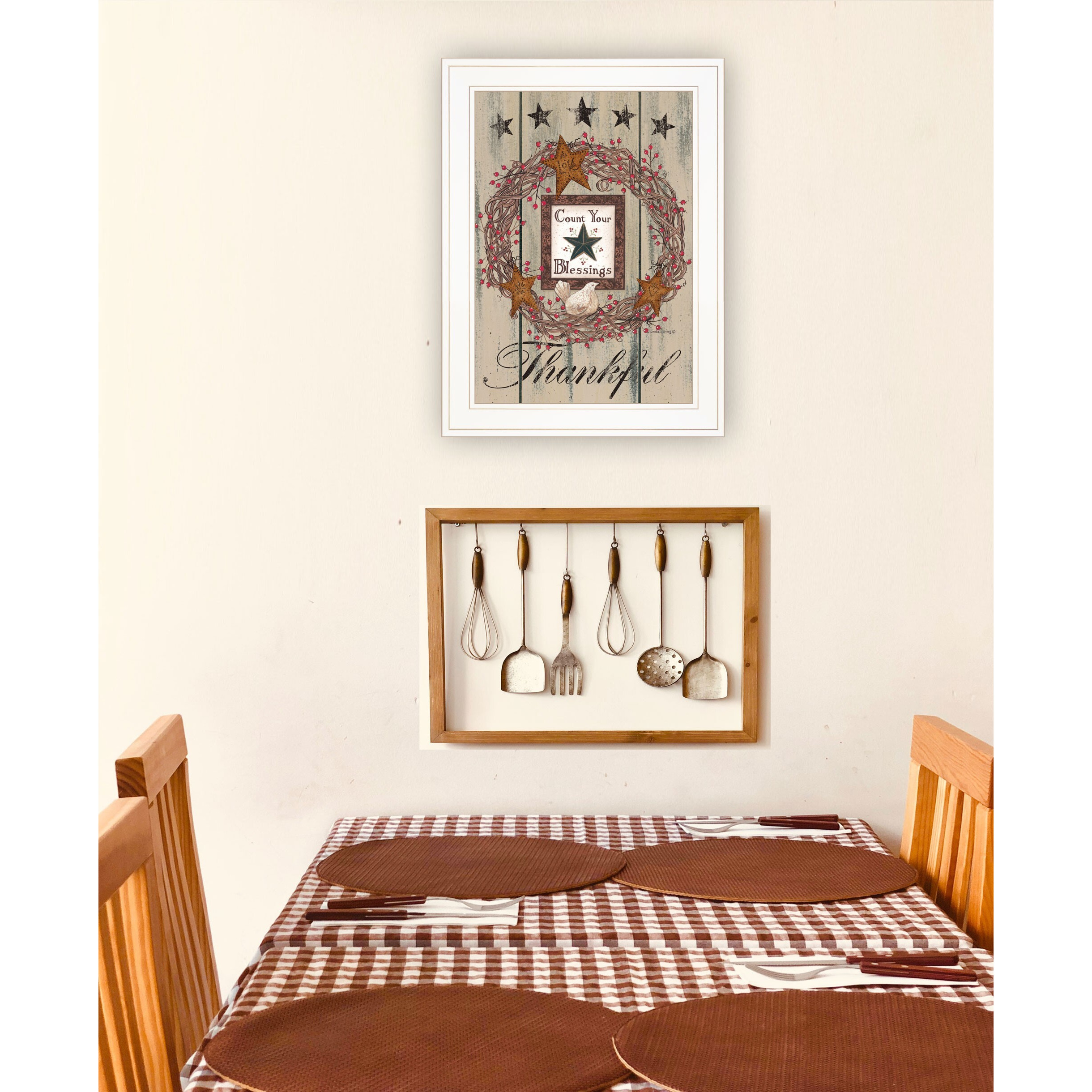 Count Your Blessings 1 White Framed Print Wall Art