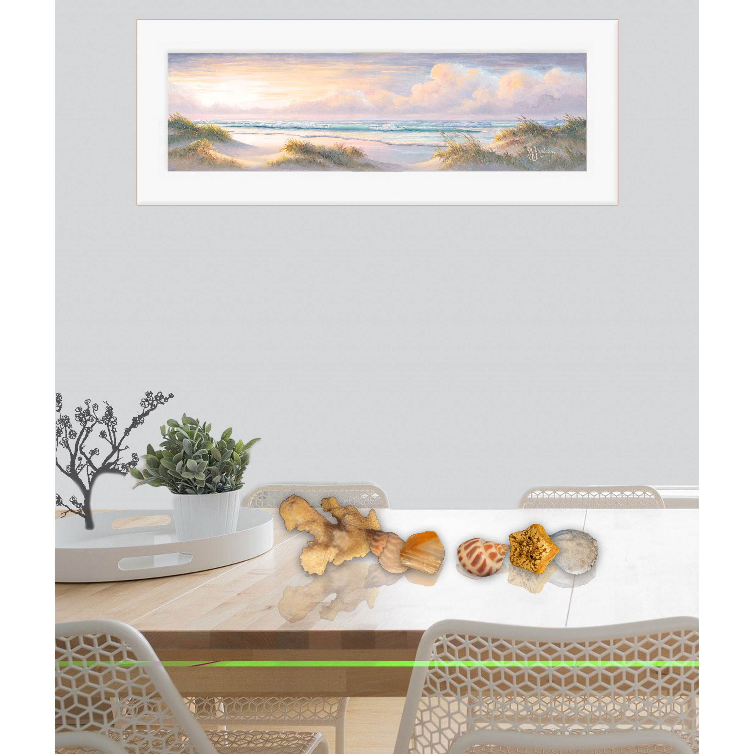 Seascape Ii 1 White Framed Print Wall Art