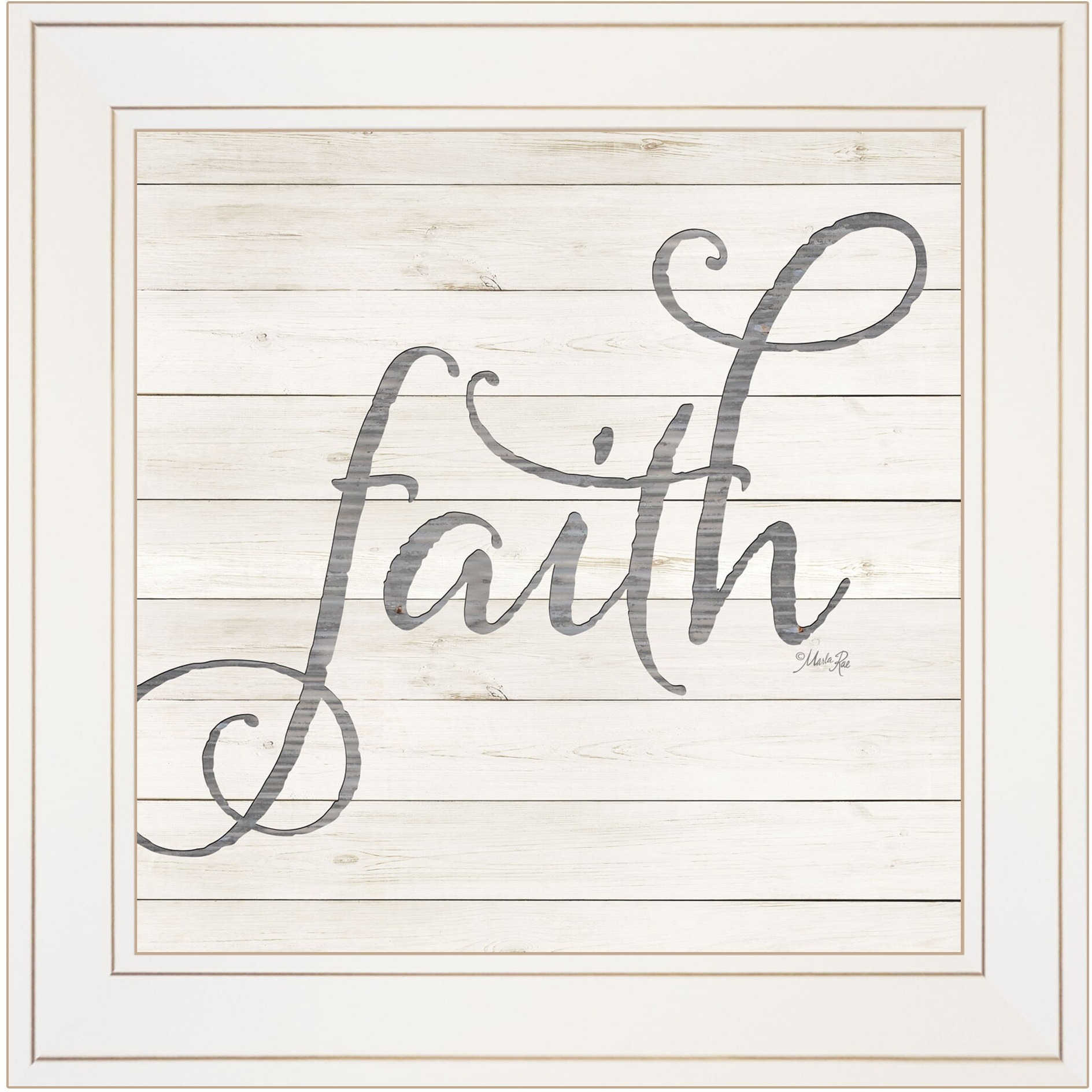Simple Words - Faith 1 White Framed Print Wall Art