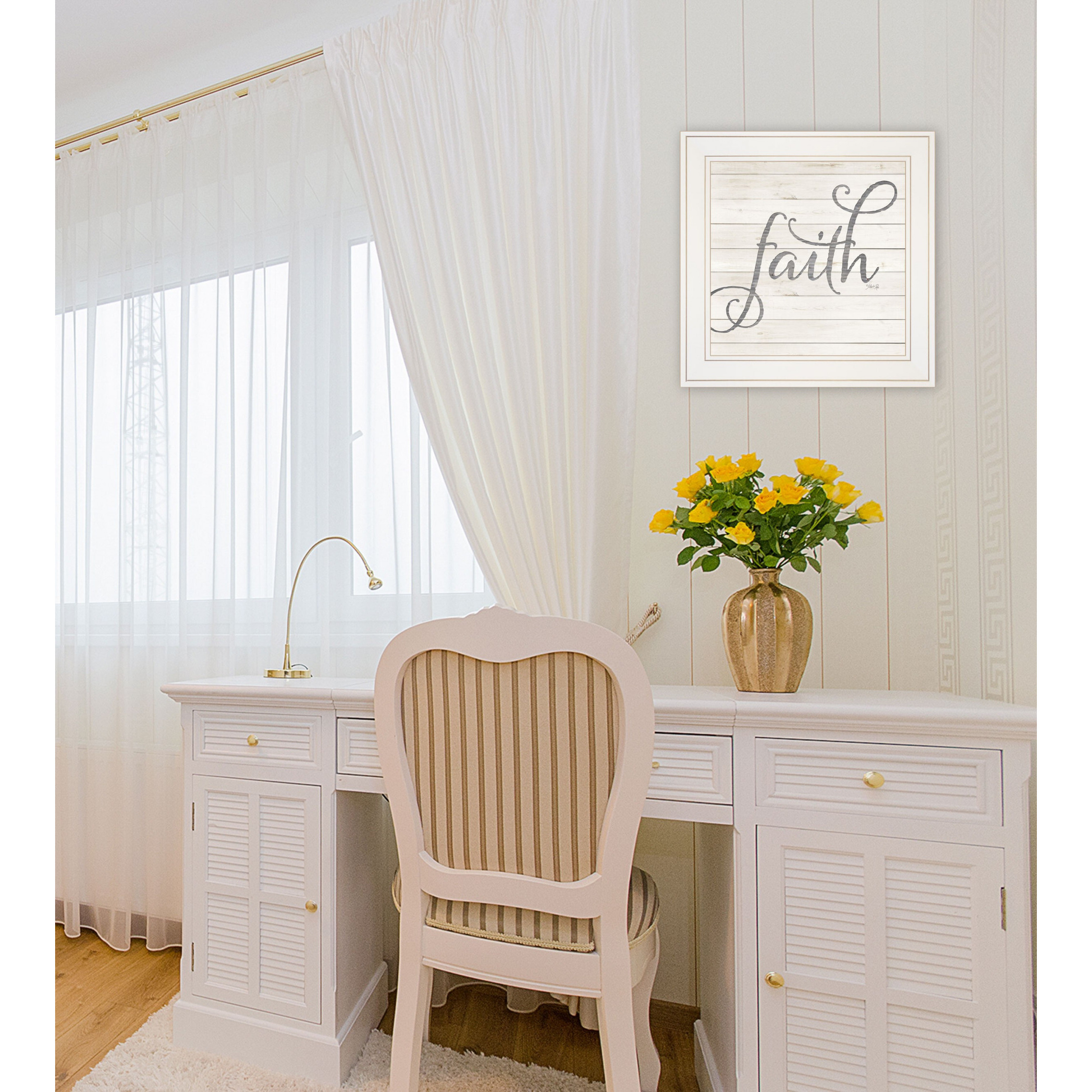 Simple Words - Faith 1 White Framed Print Wall Art