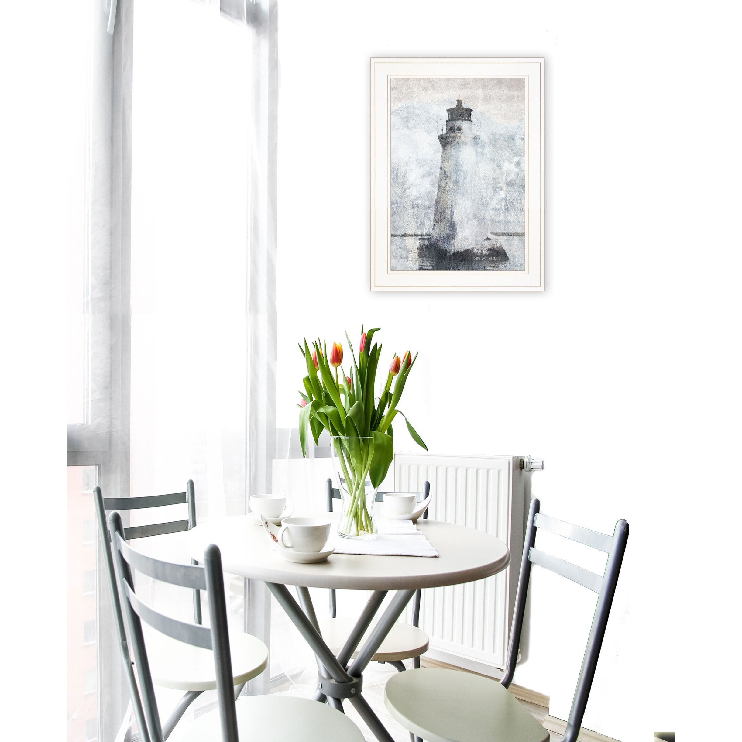 Lighthouse 1 White Framed Print Wall Art