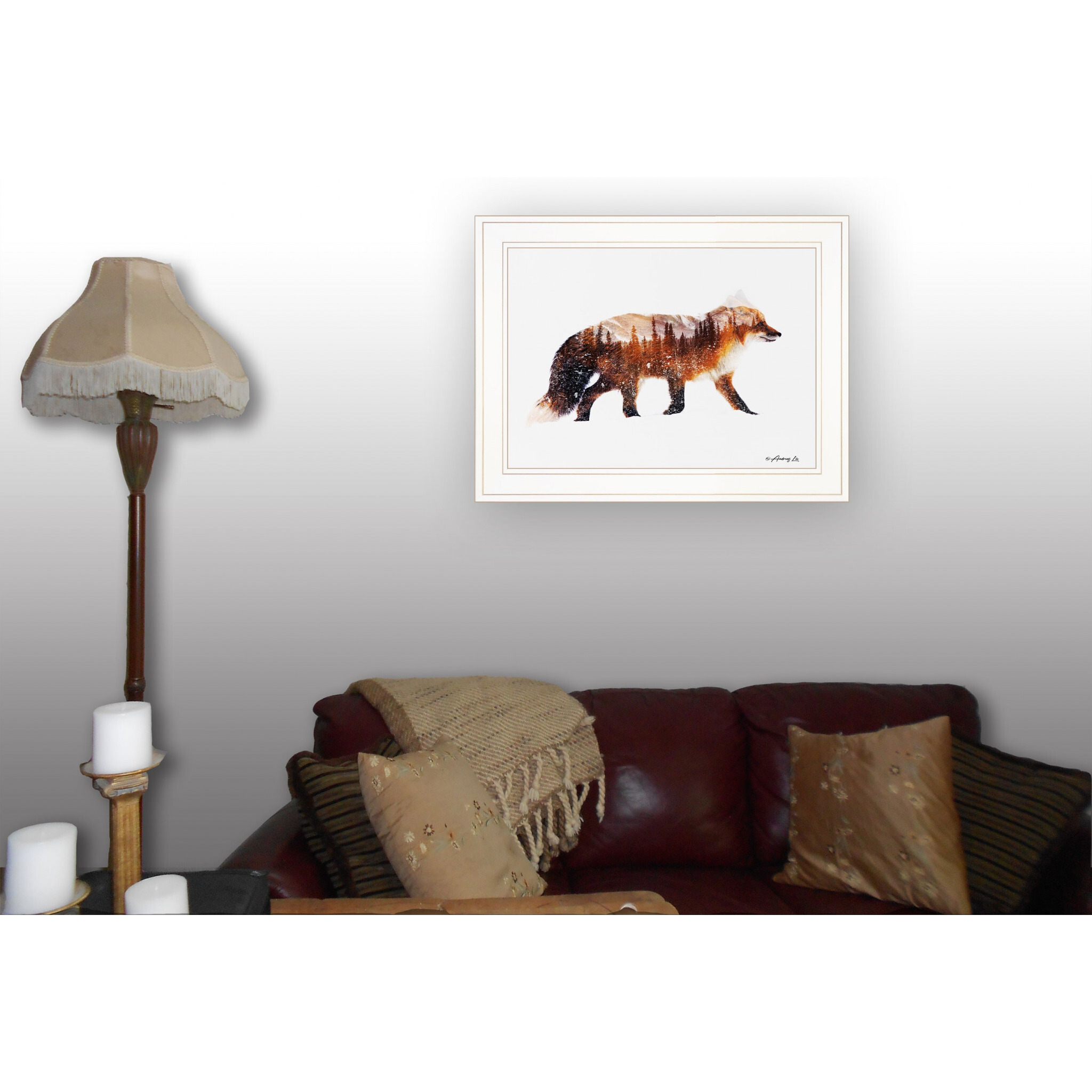 Arctic Red Fox 1 White Framed Print Wall Art