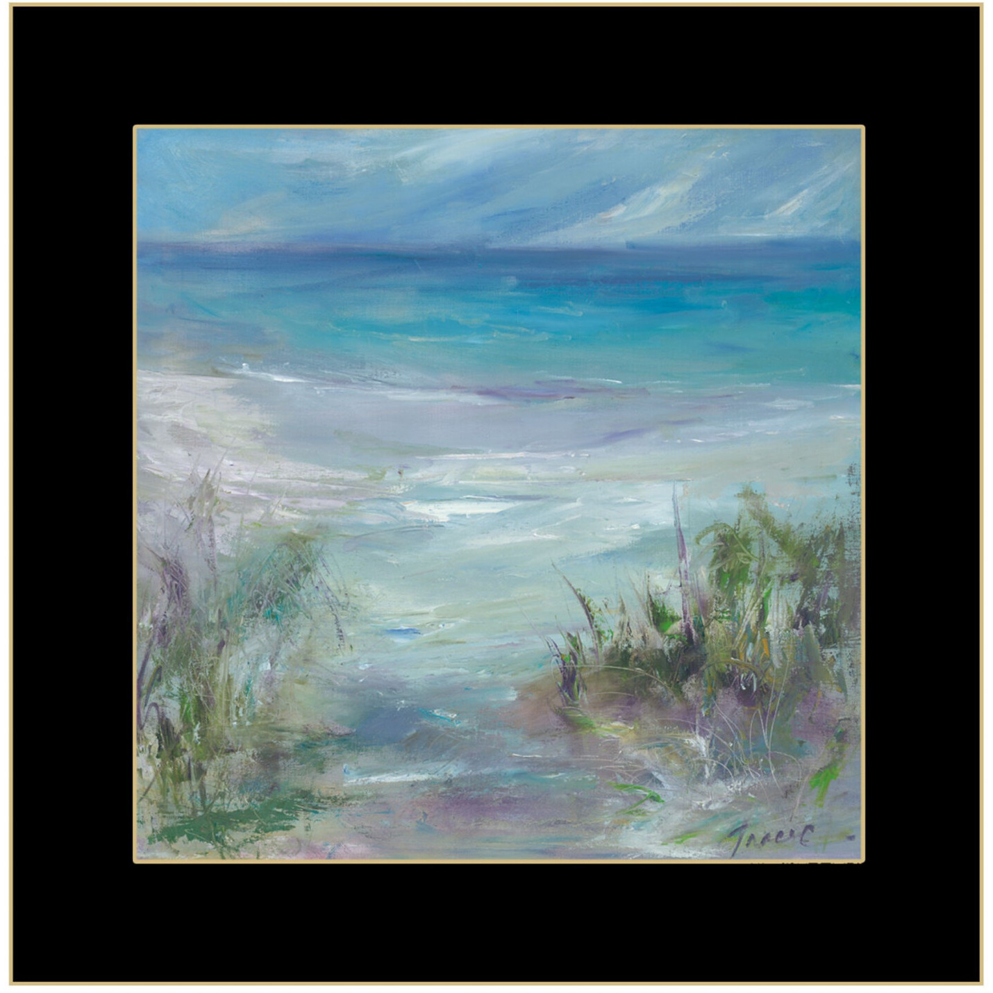 Blue Horizons 1 Black Framed Print Wall Art