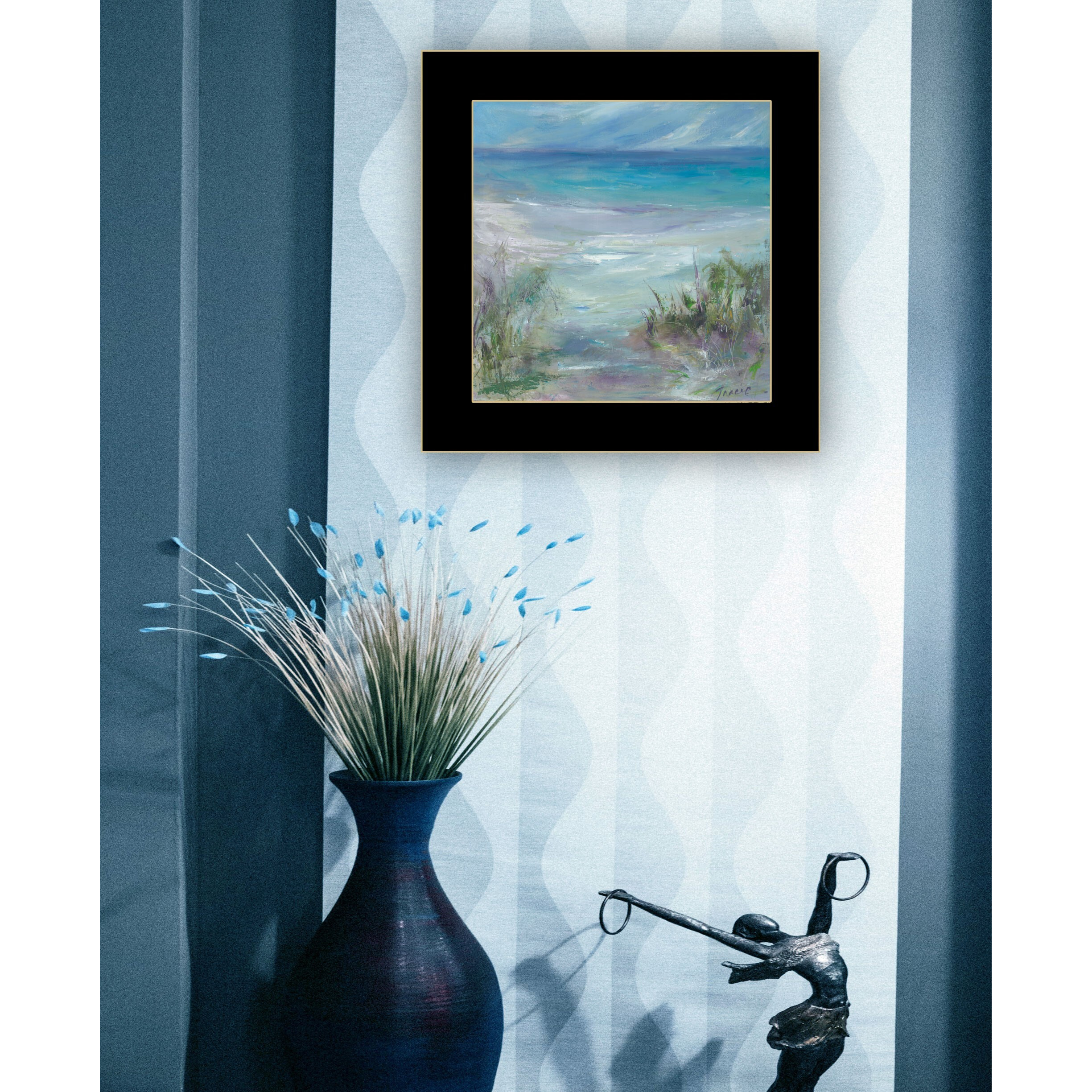 Blue Horizons 1 Black Framed Print Wall Art