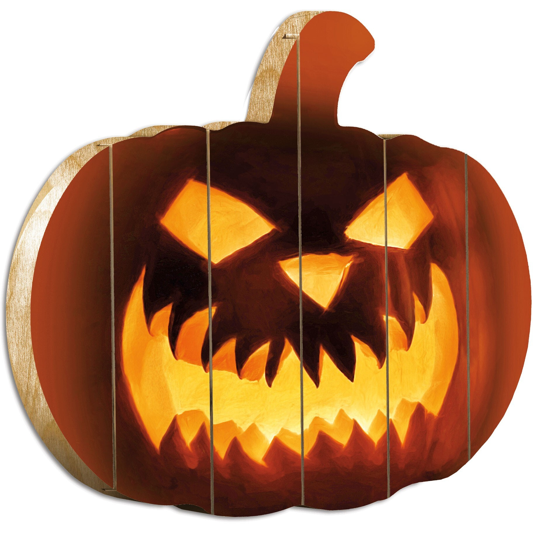 Fierce Pumpkin Face Unframed Print Wall Art