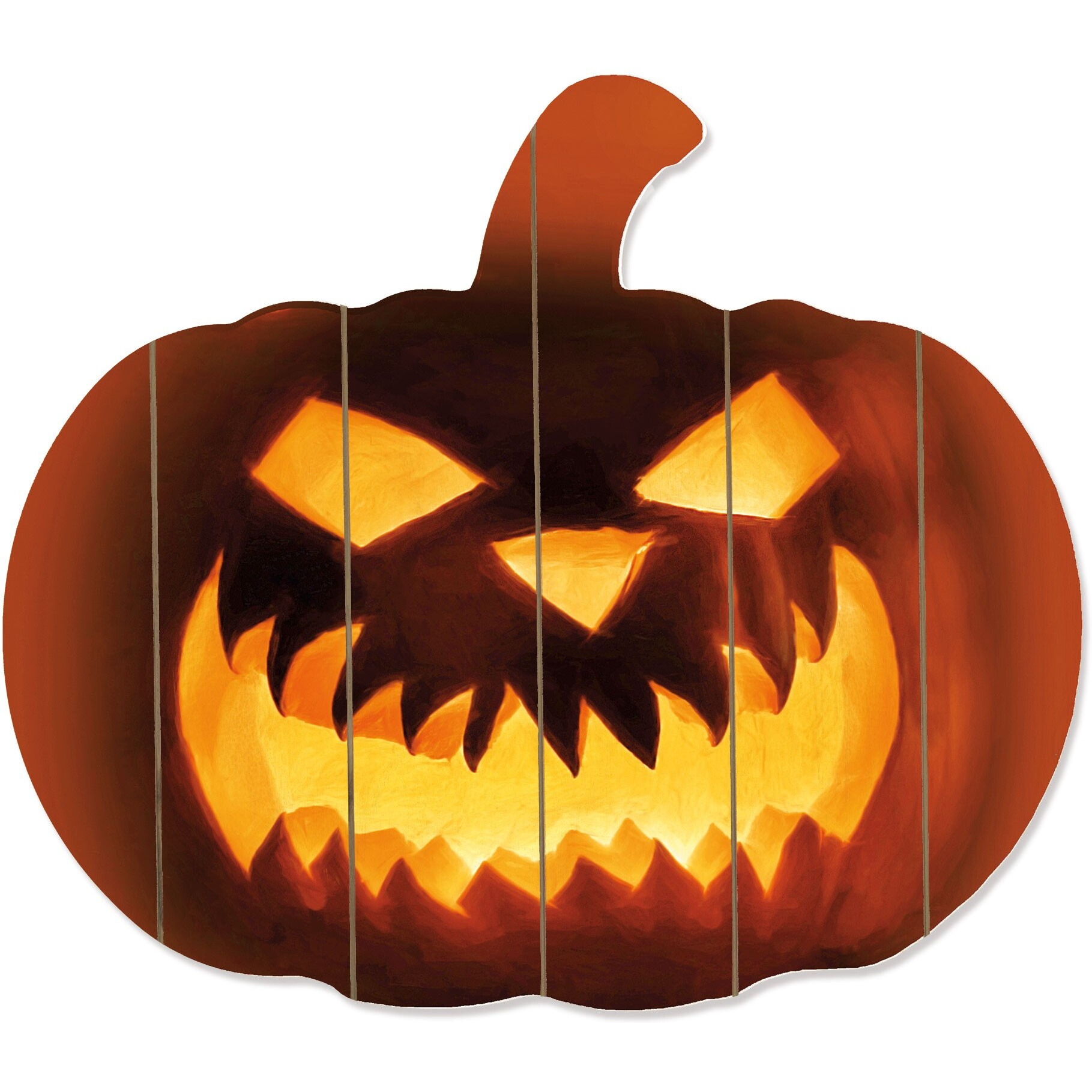 Fierce Pumpkin Face Unframed Print Wall Art