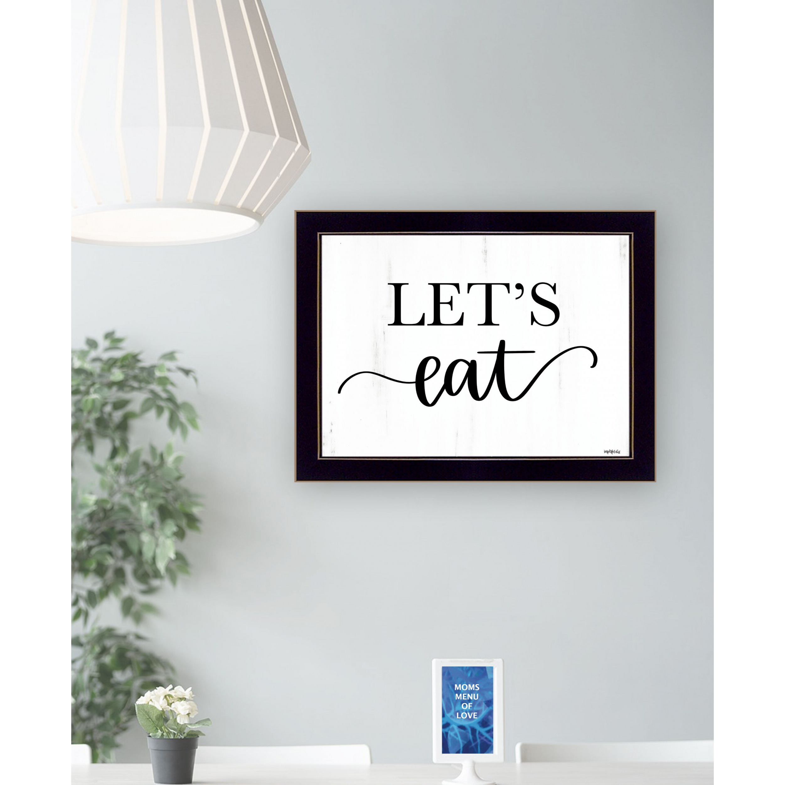 Lets Eat 1 Black Framed Print Wall Art