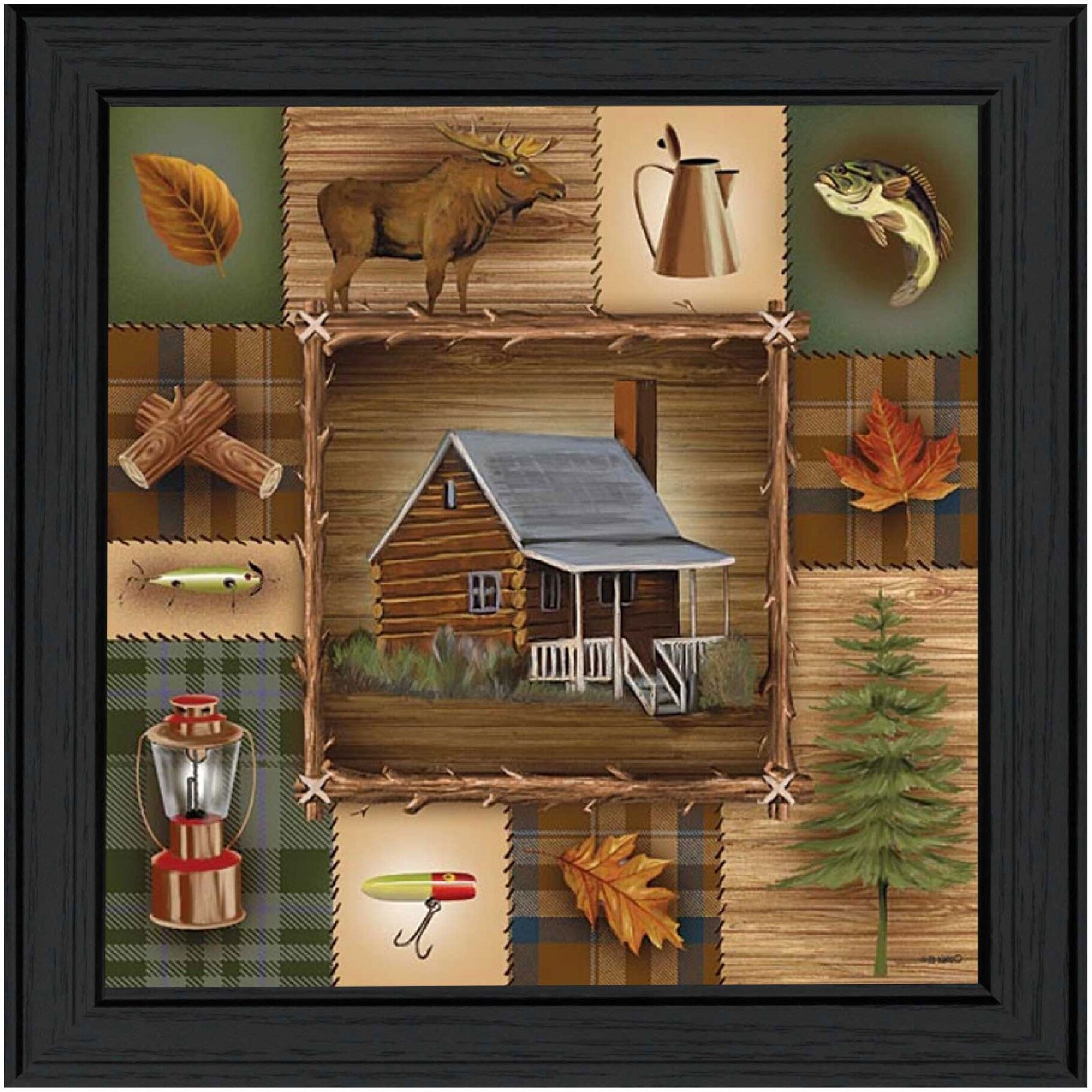At The Cabin Black Framed Print Wall Art