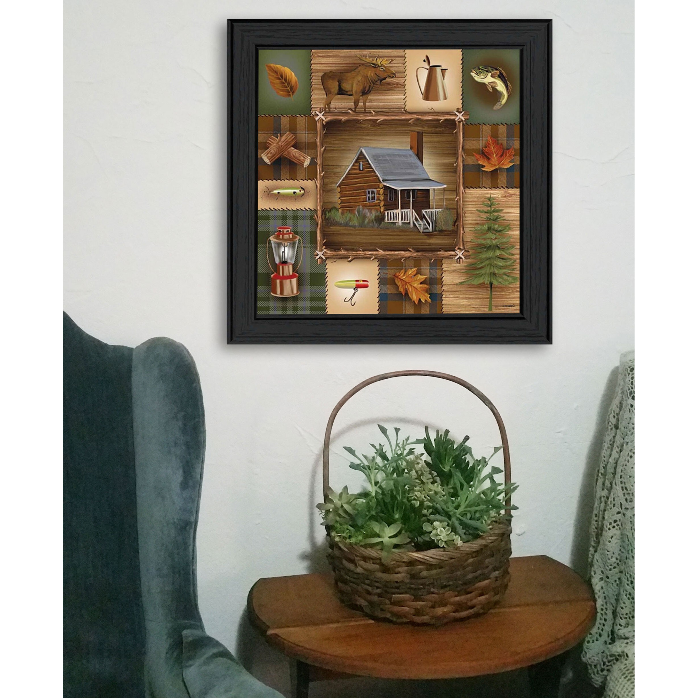 At The Cabin Black Framed Print Wall Art