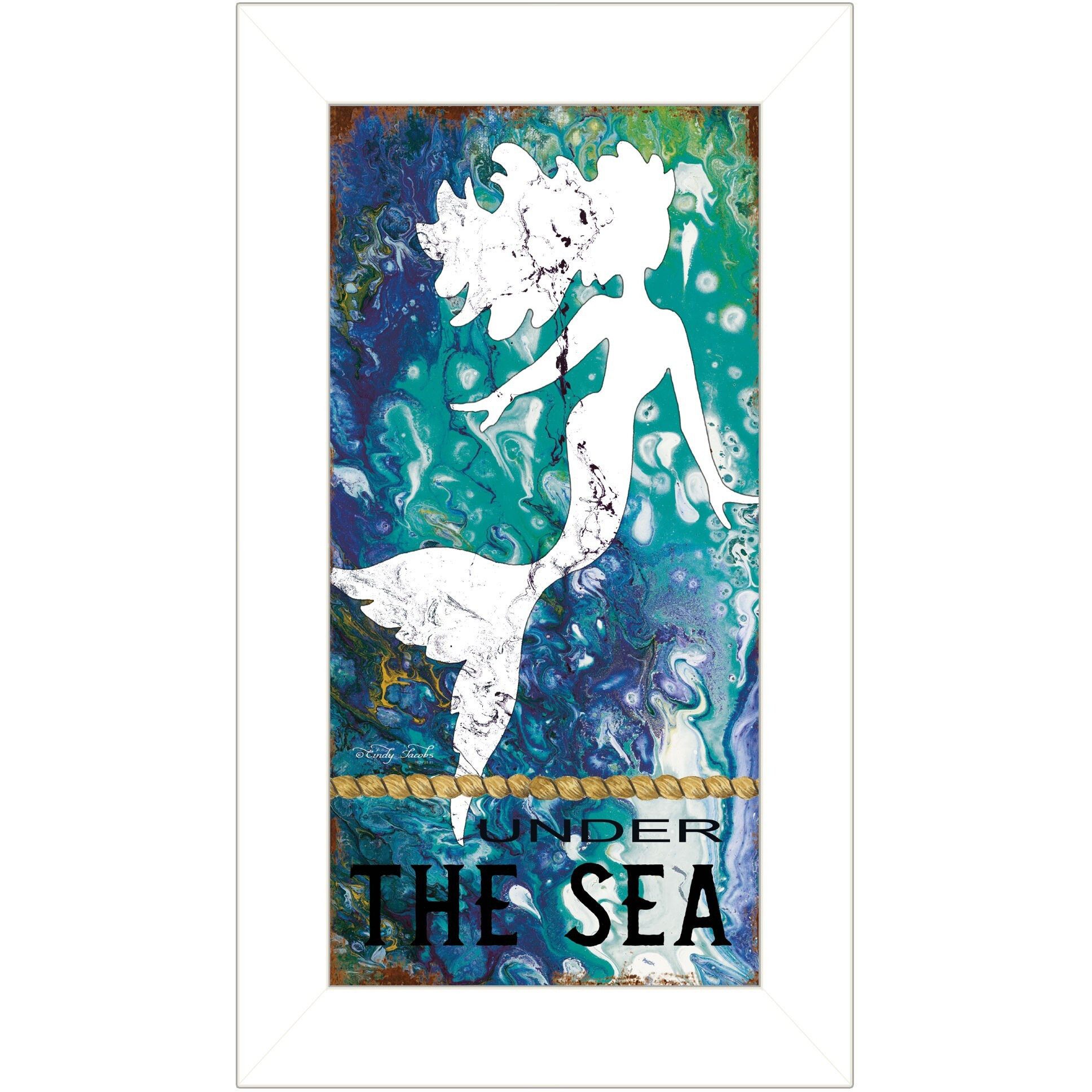 Under The Sea 1 White Framed Print Wall Art