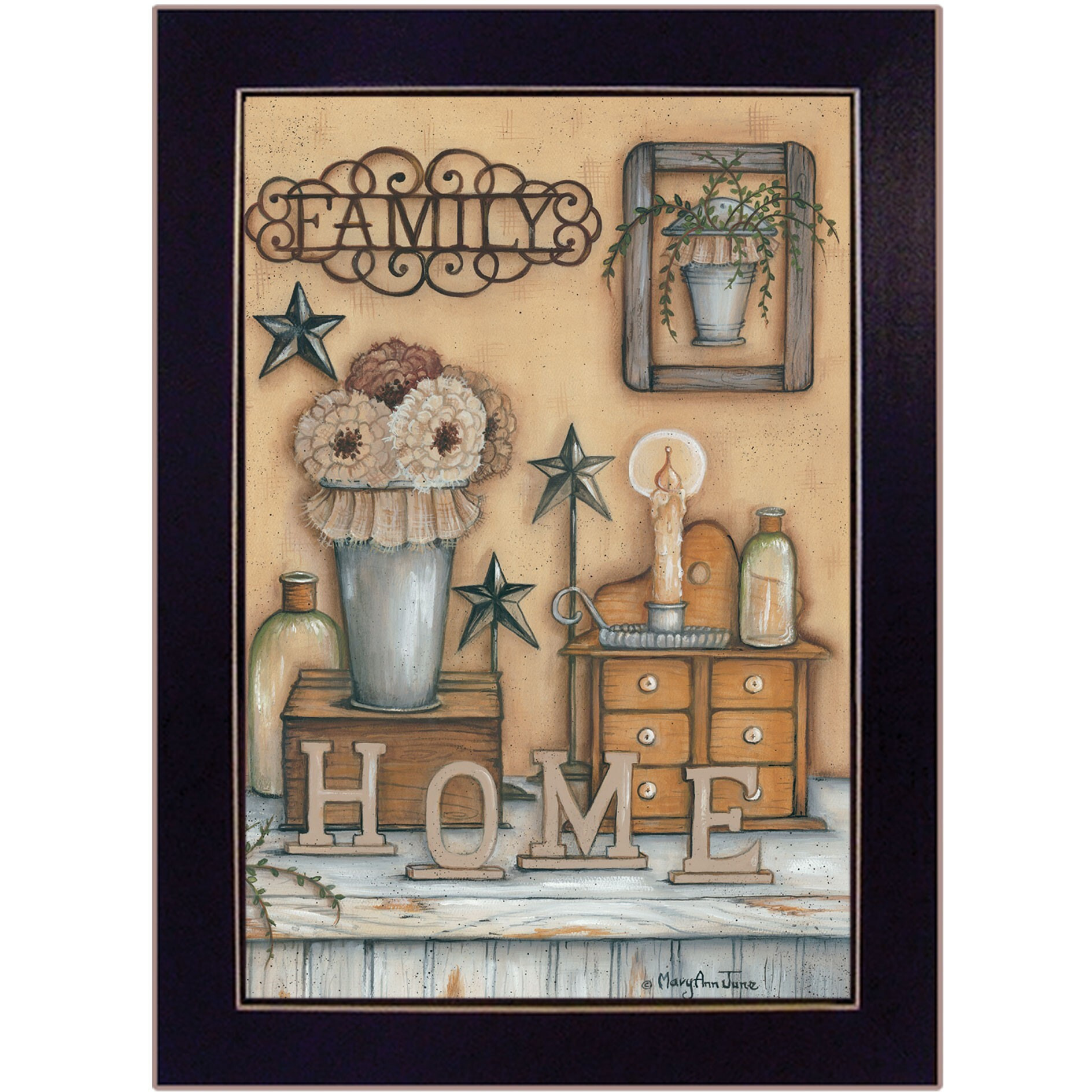 Family 9 Black Framed Print Wall Art
