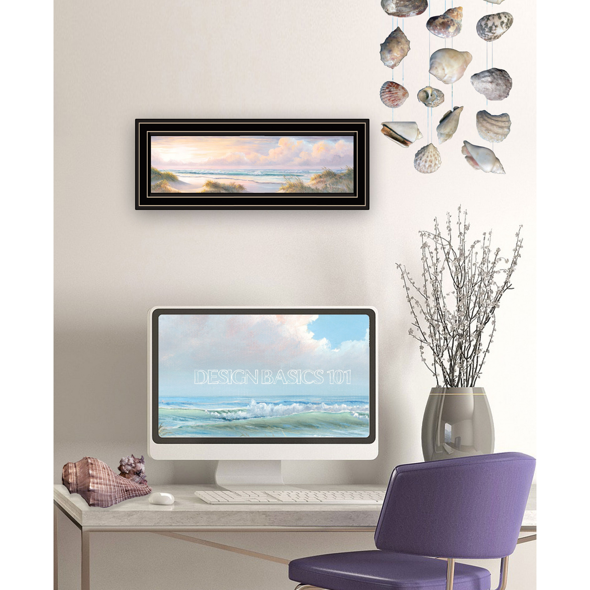 Seascape Ii 3 Black Framed Print Wall Art