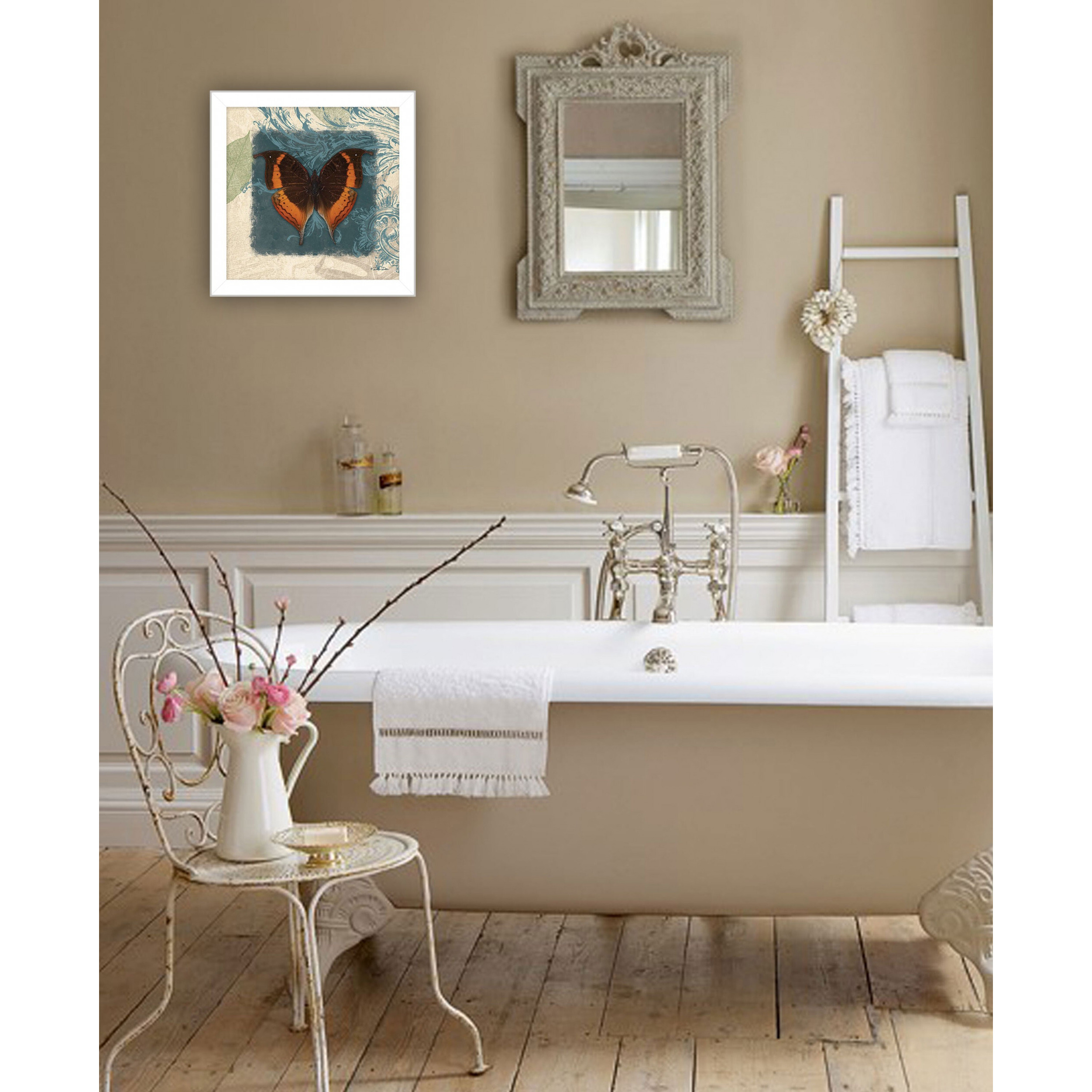 Swirl Butterfly Ii White Framed Print Wall Art