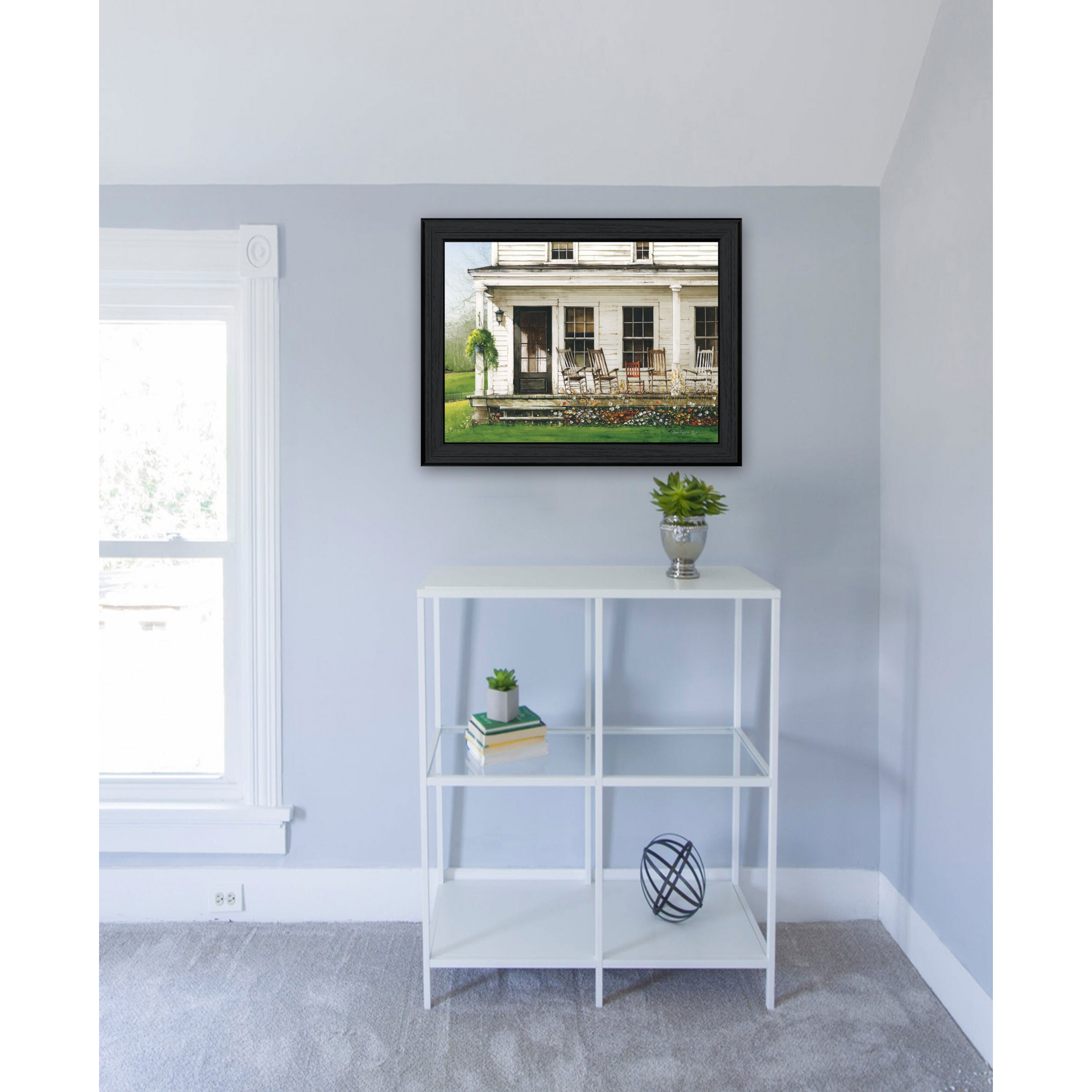 Back Porch Gathering 1 Black Framed Print Wall Art