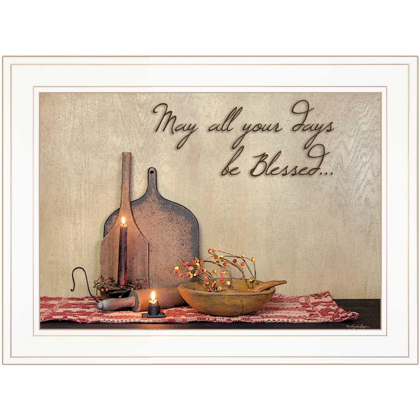 May All Your Days Be Blessed Collection White Framed Print Wall Art