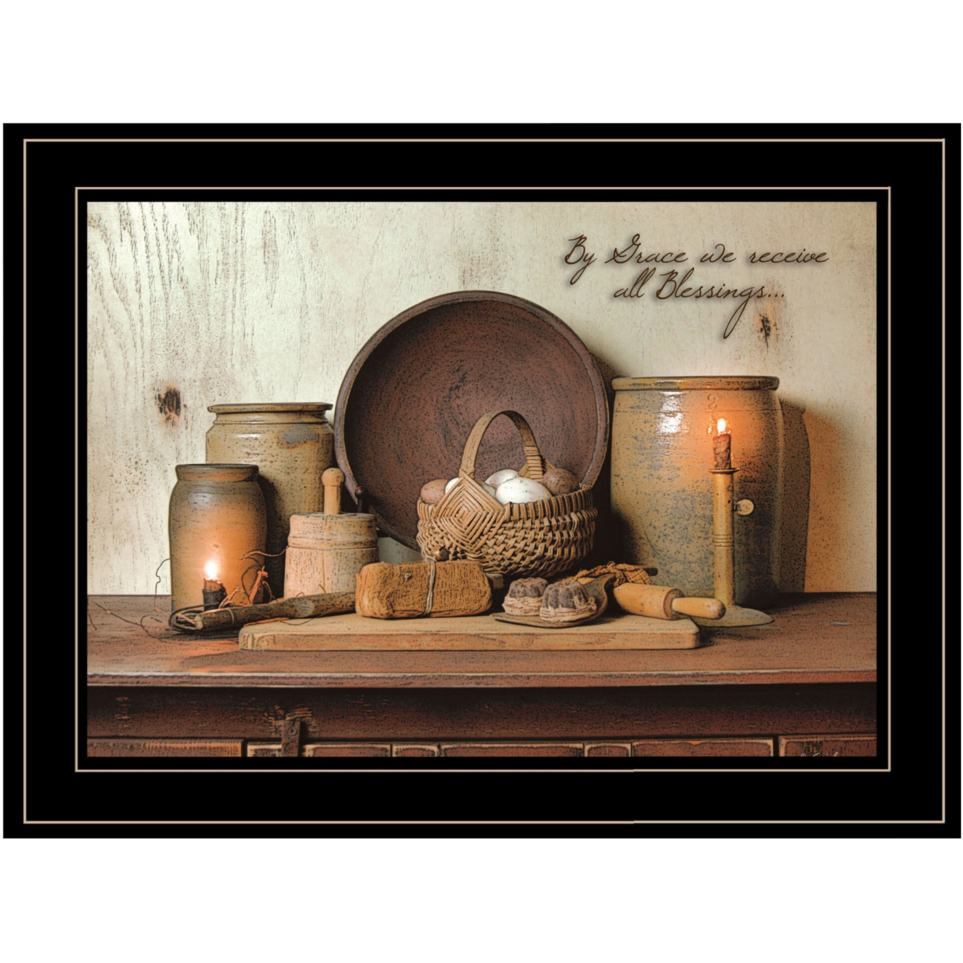 By Grace 3 Black Framed Print Wall Art