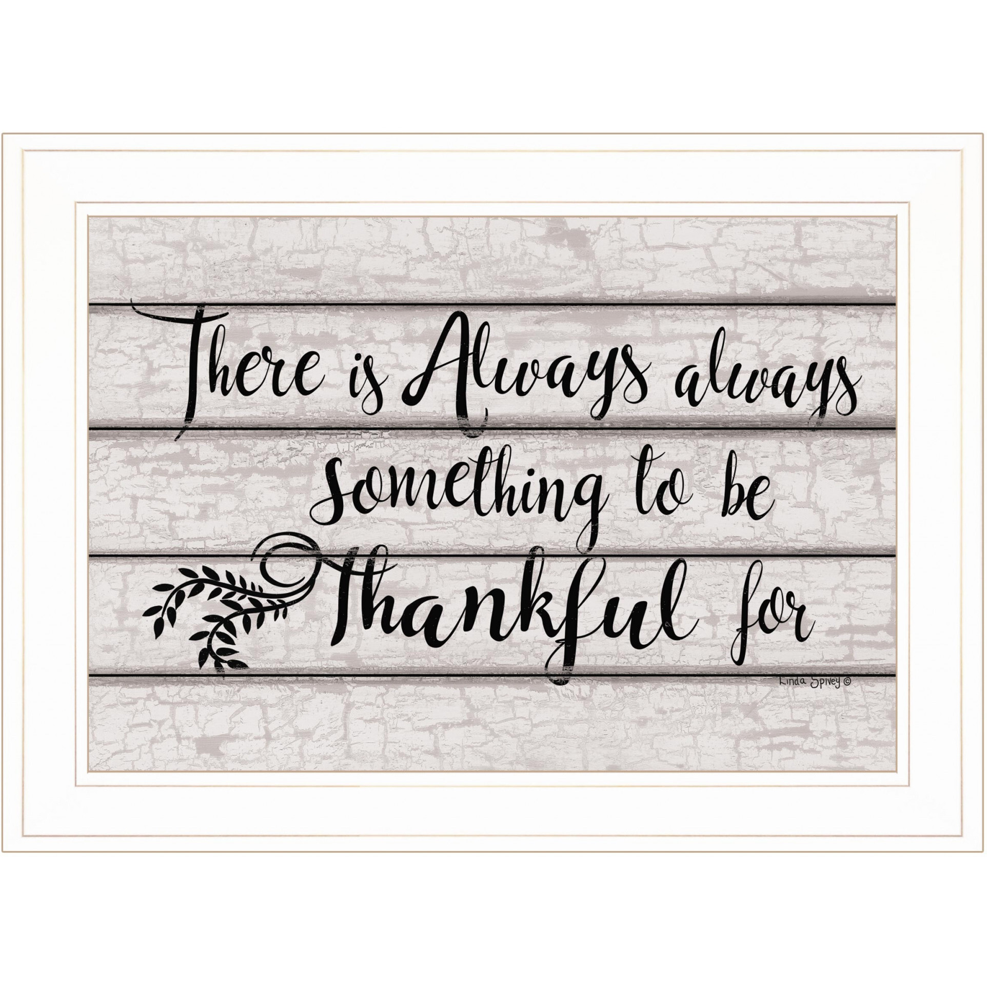Always Thankful 2 White Framed Print Wall Art
