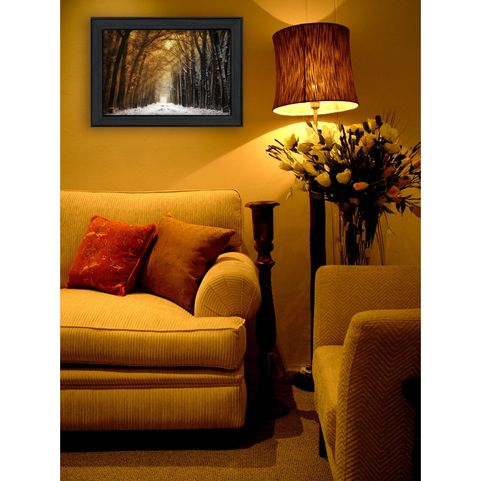 Autumn To Winter Black Framed Print Wall Art