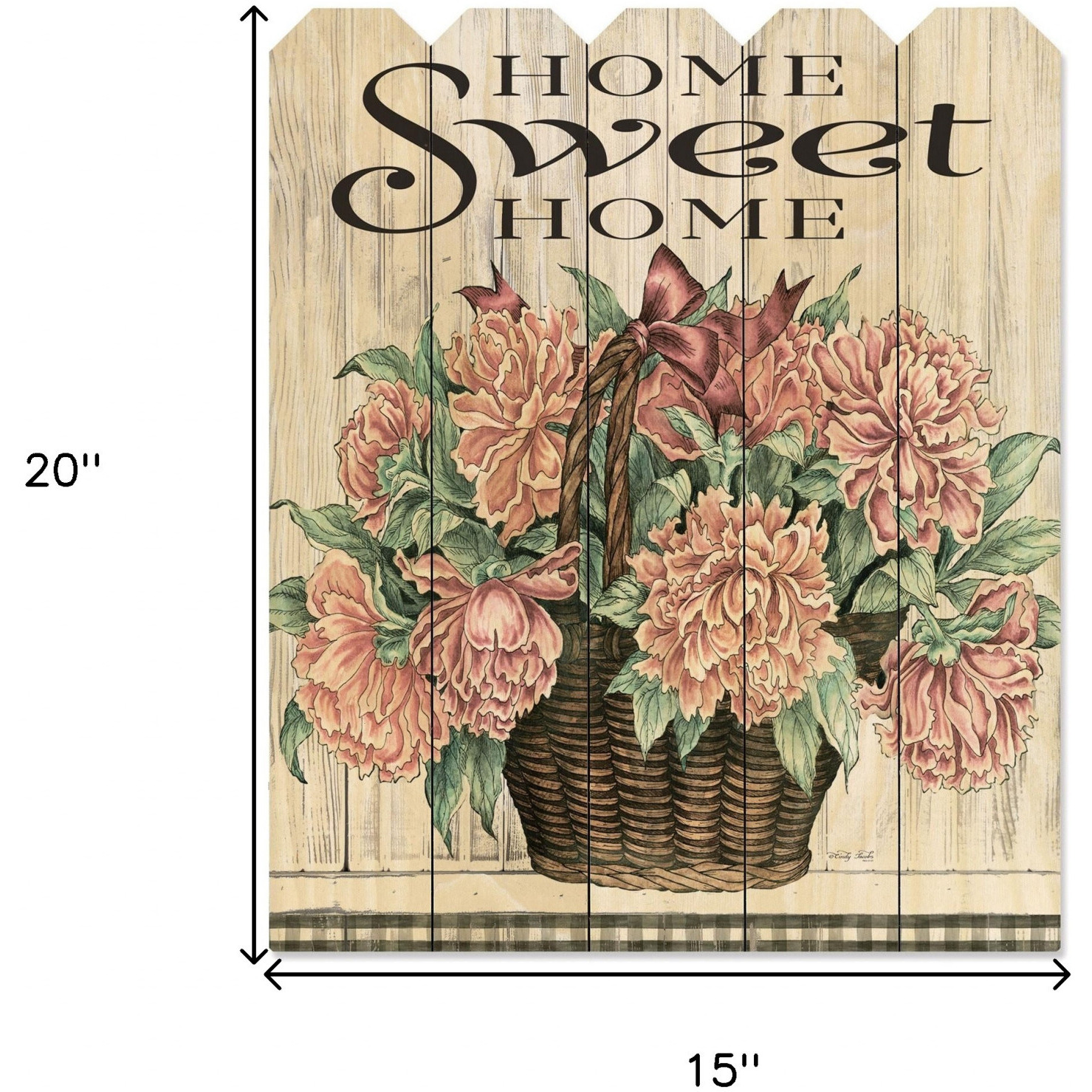 Home Sweet Home Peonies Unframed Print Wall Art
