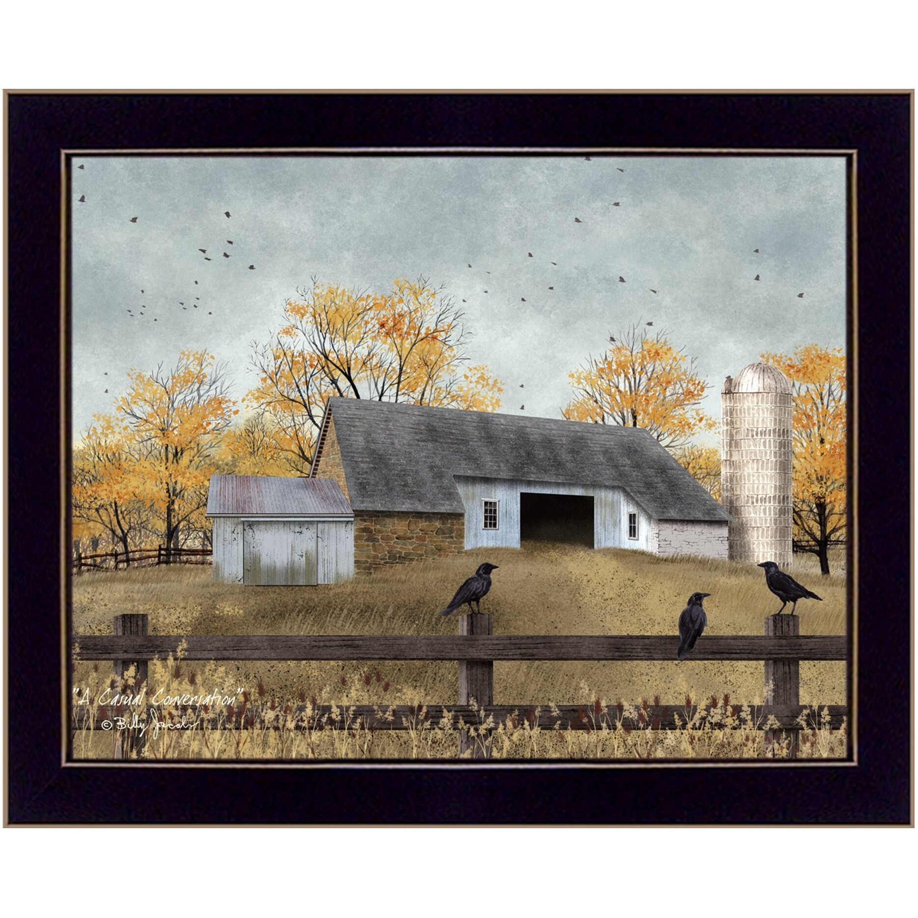 A Casual Conversation 1 Black Framed Print Wall Art
