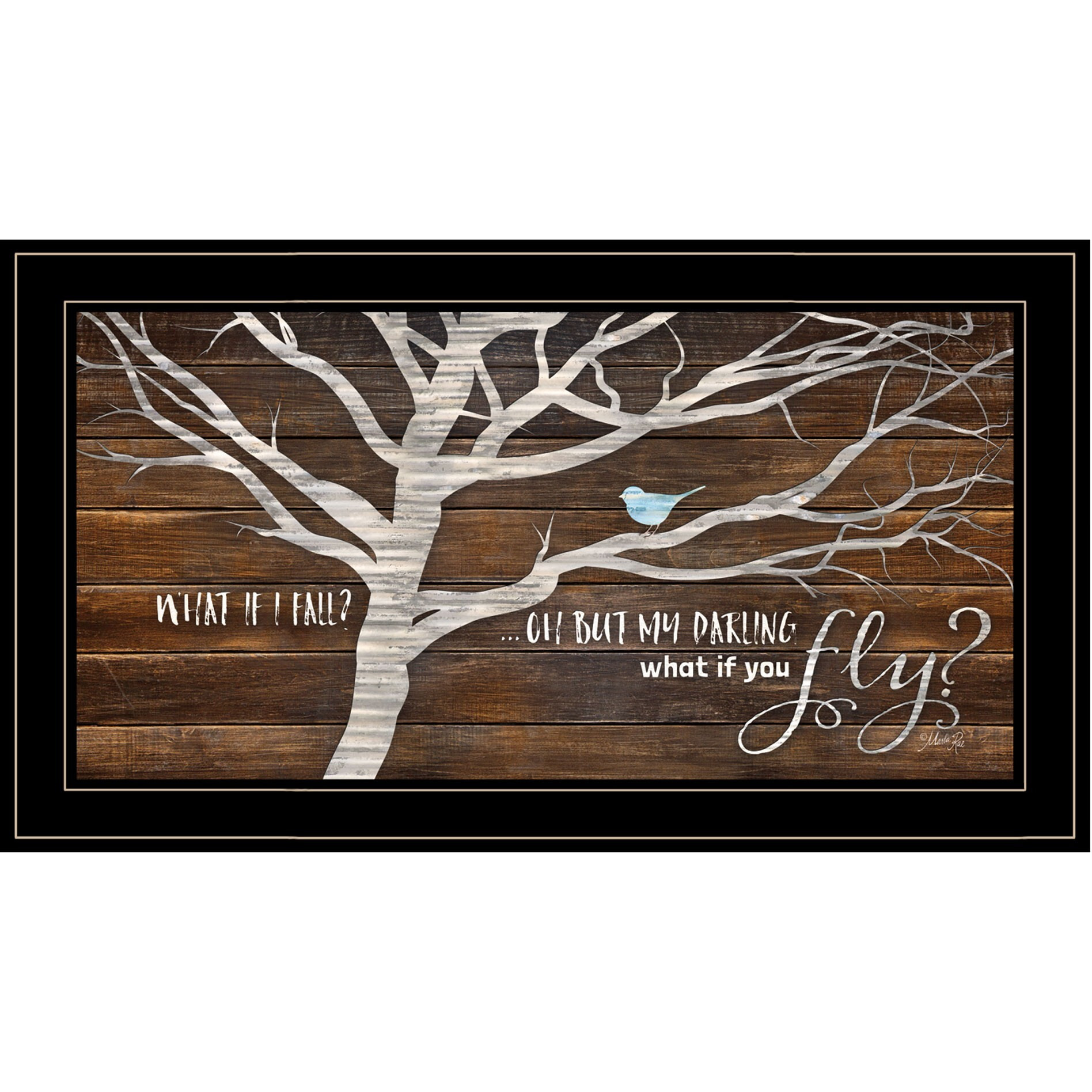 What If You Fly 2 Black Framed Print Wall Art