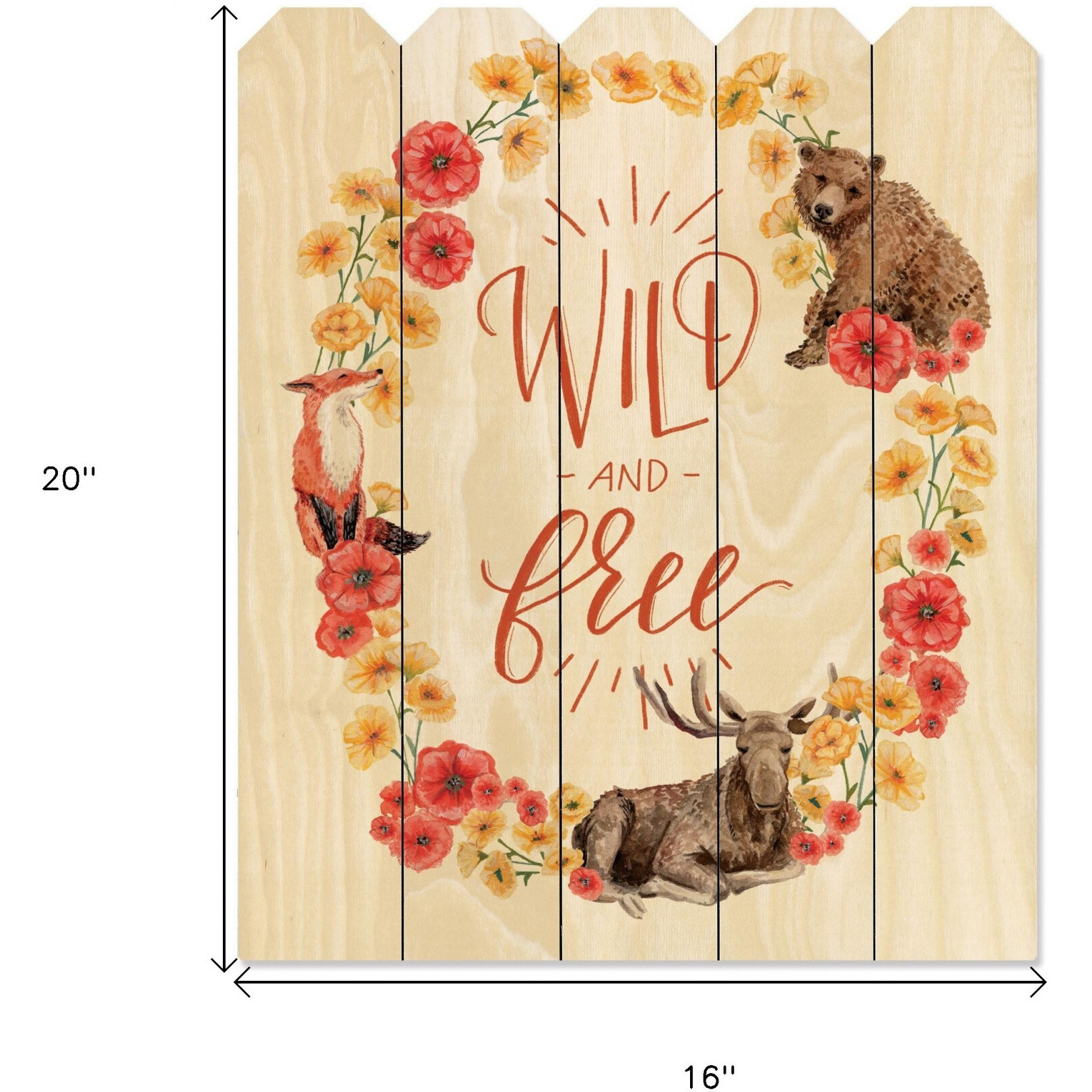 Wild And Free Wreath Unframed Print Wall Art