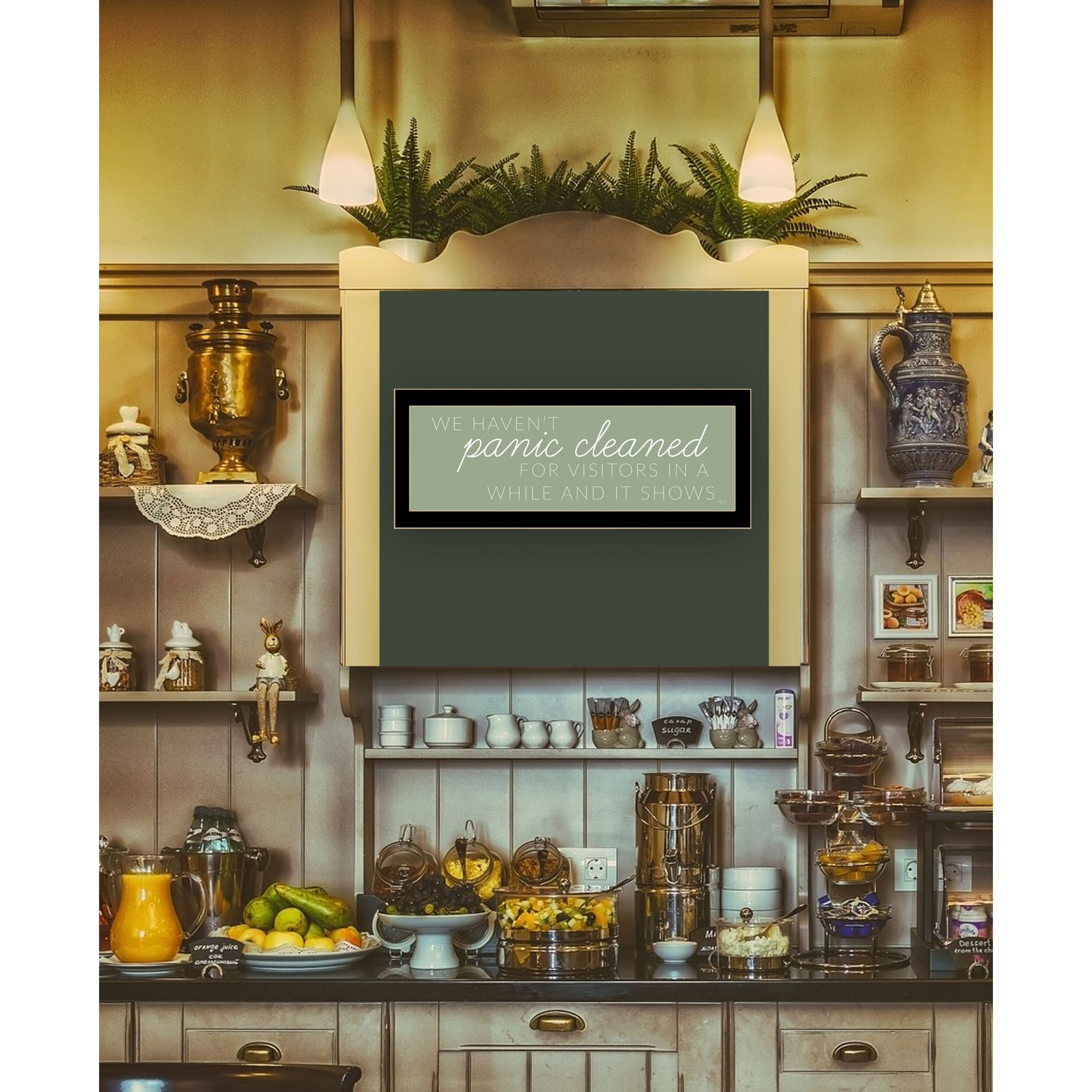 Panic Cleaned 3 Black Framed Print Wall Art