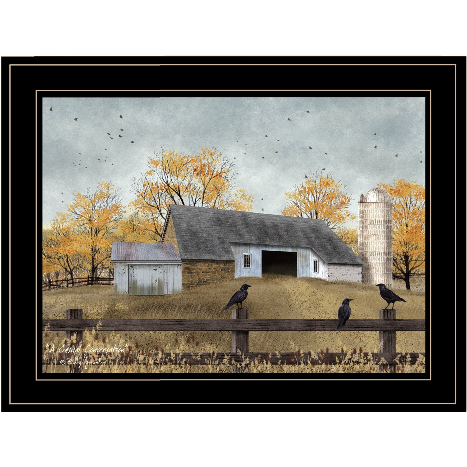 A Casual Conversation 4 Black Framed Print Wall Art