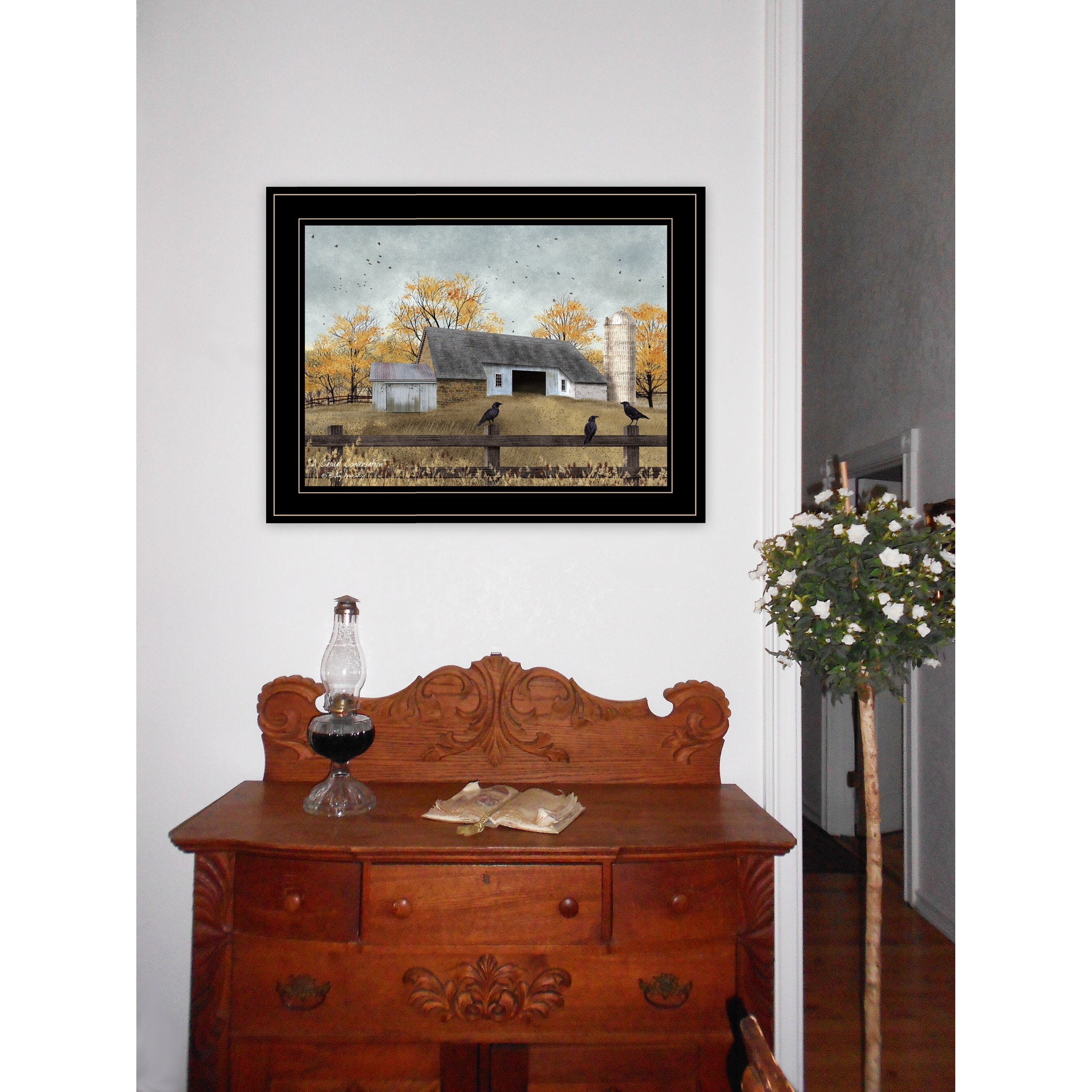A Casual Conversation 4 Black Framed Print Wall Art