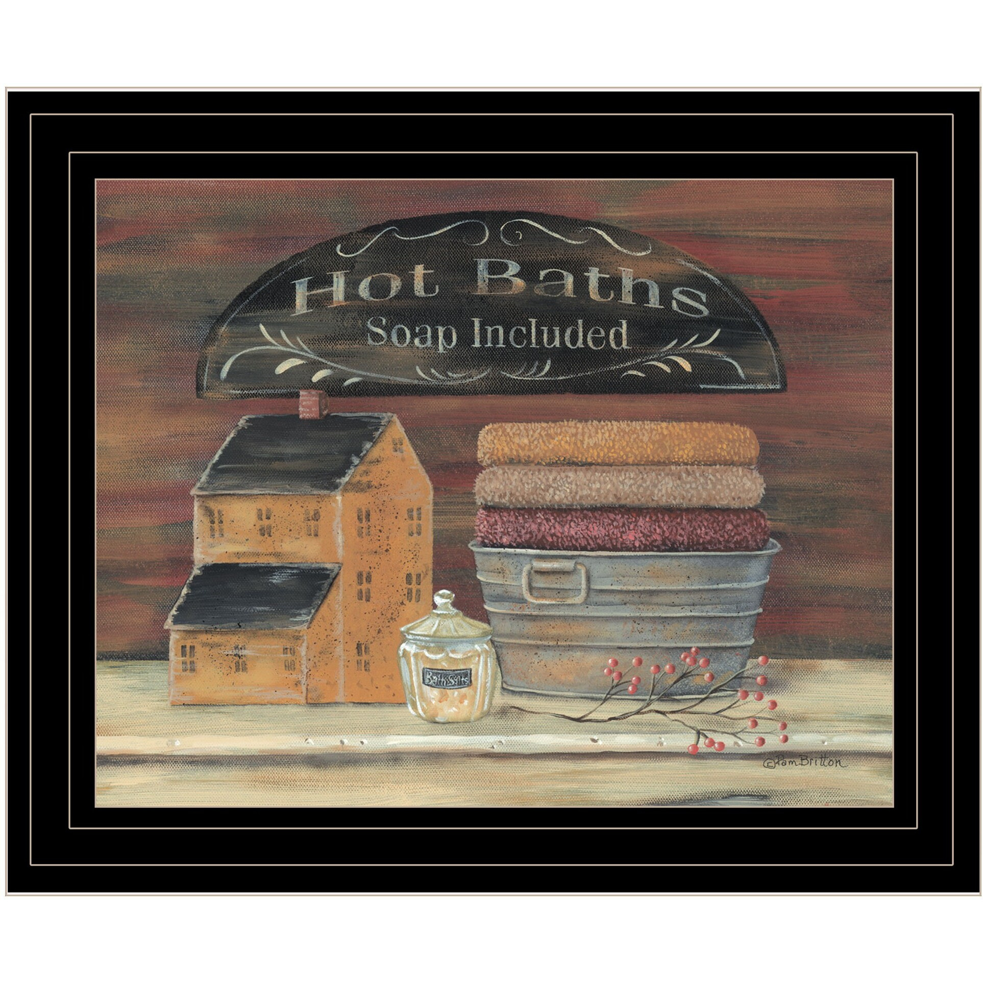 Hot Bath 6 Black Framed Print Wall Art