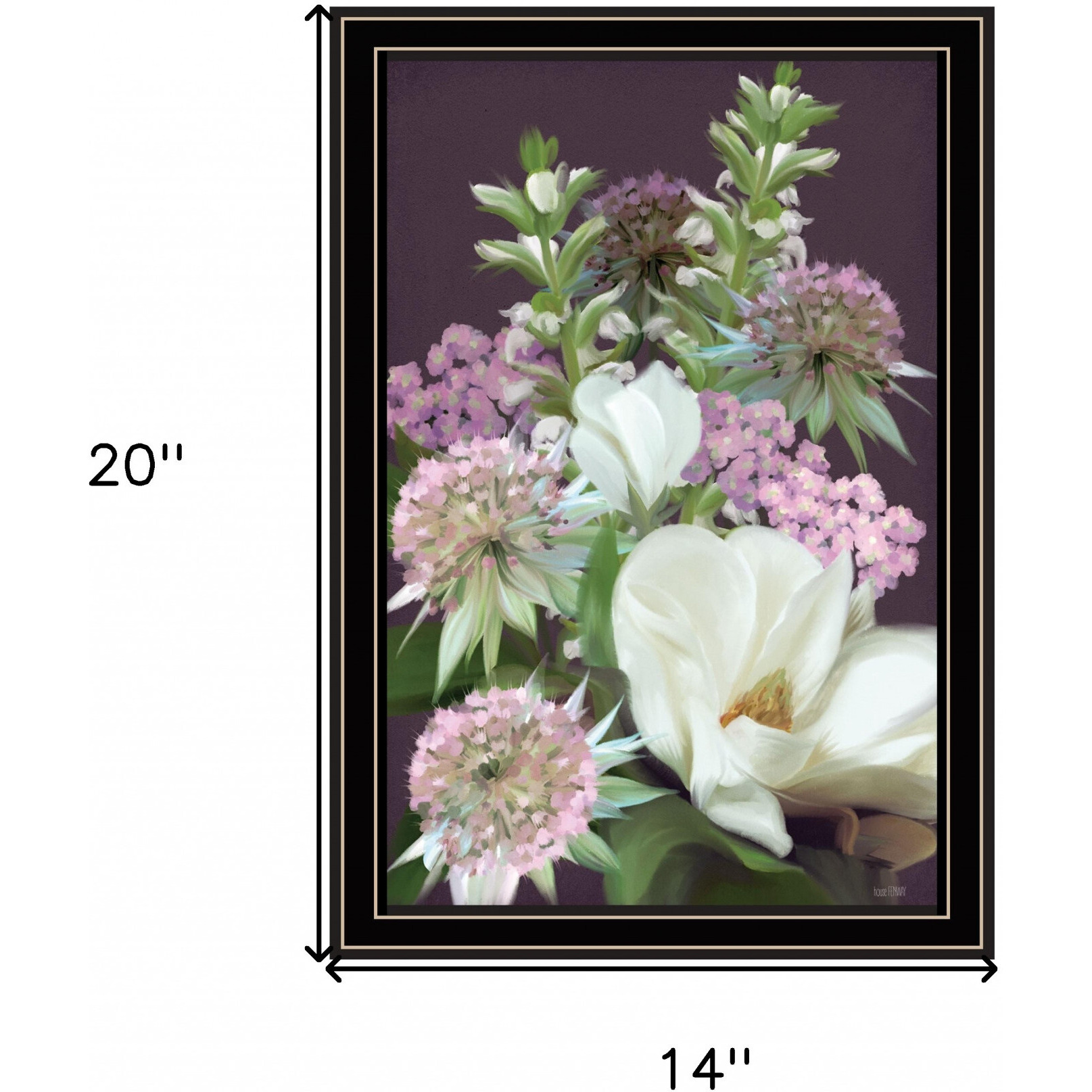 Wild For Plum Bouquet 2 Black Framed Print Wall Art
