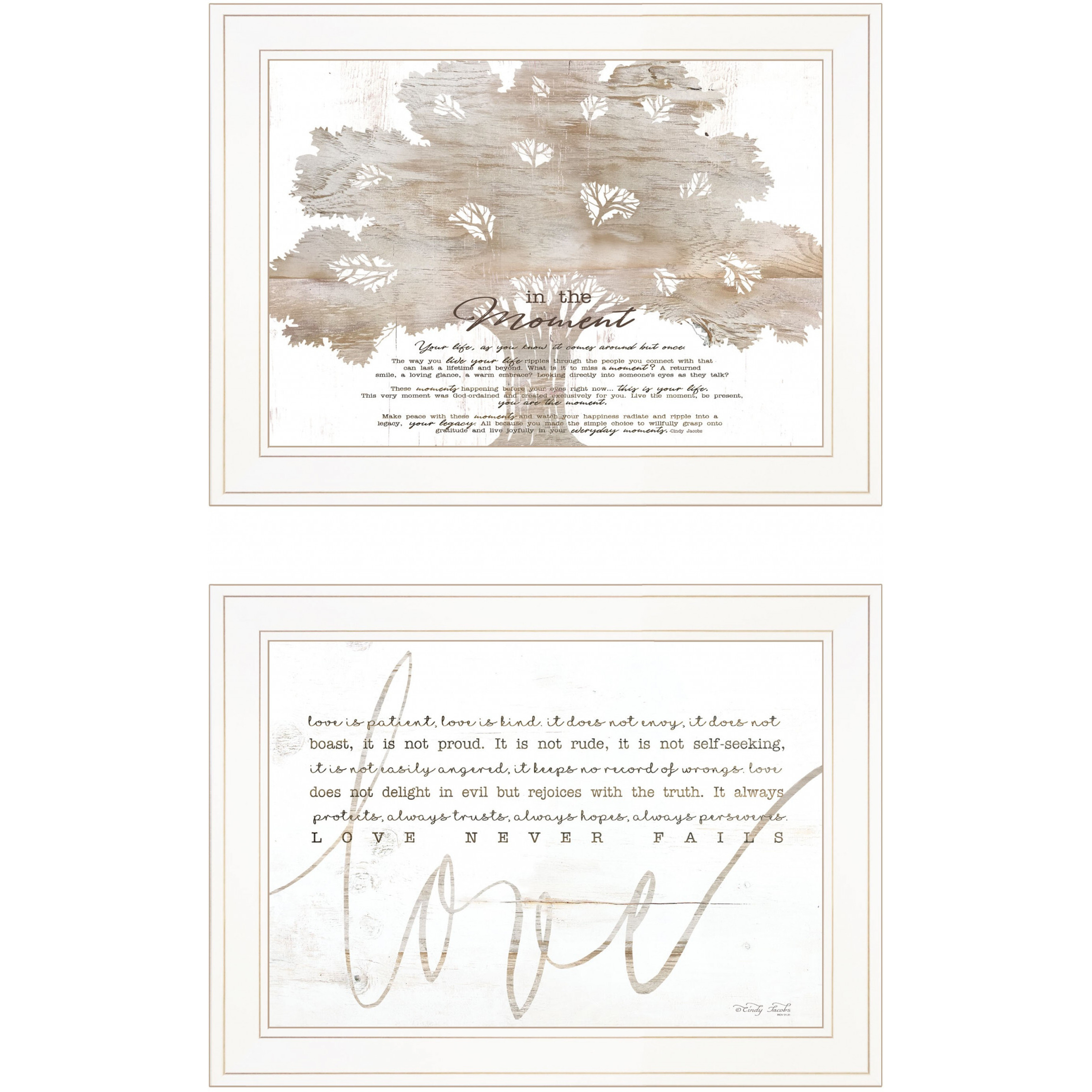 Set Of Two Love In The Moment White Framed Print Wall Art