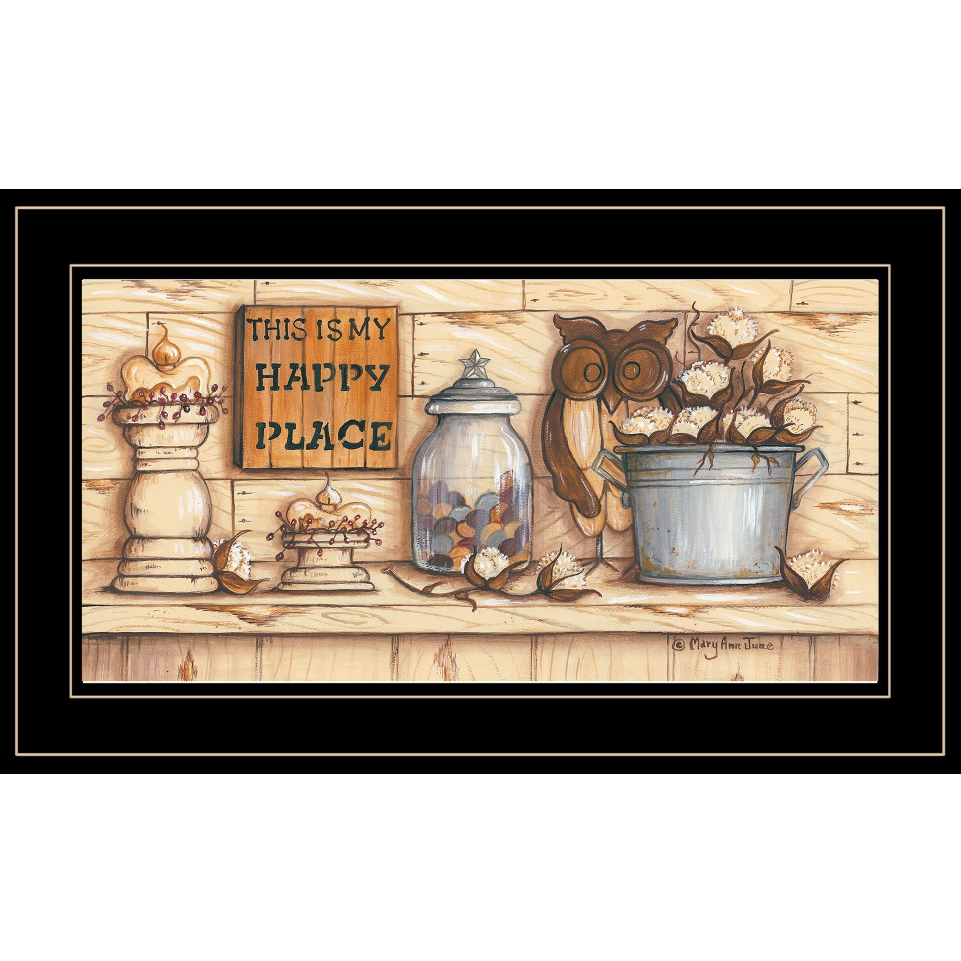 My Happy Place 2 Black Framed Print Wall Art
