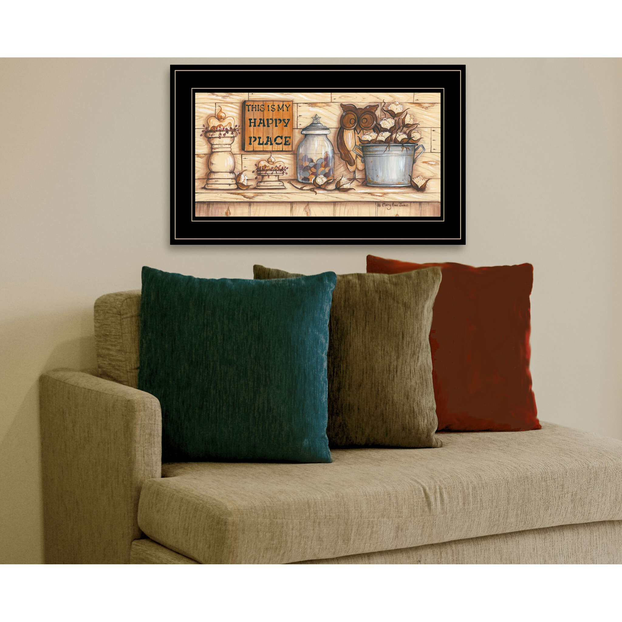My Happy Place 2 Black Framed Print Wall Art