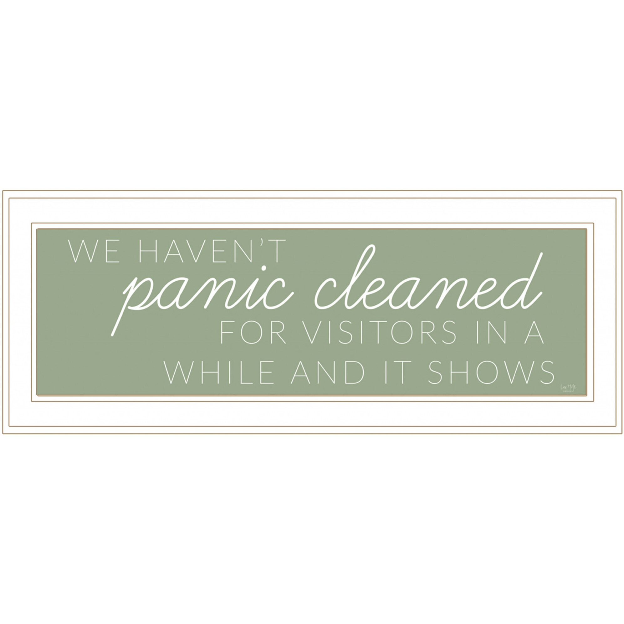Panic Cleaned 1 White Framed Print Wall Art