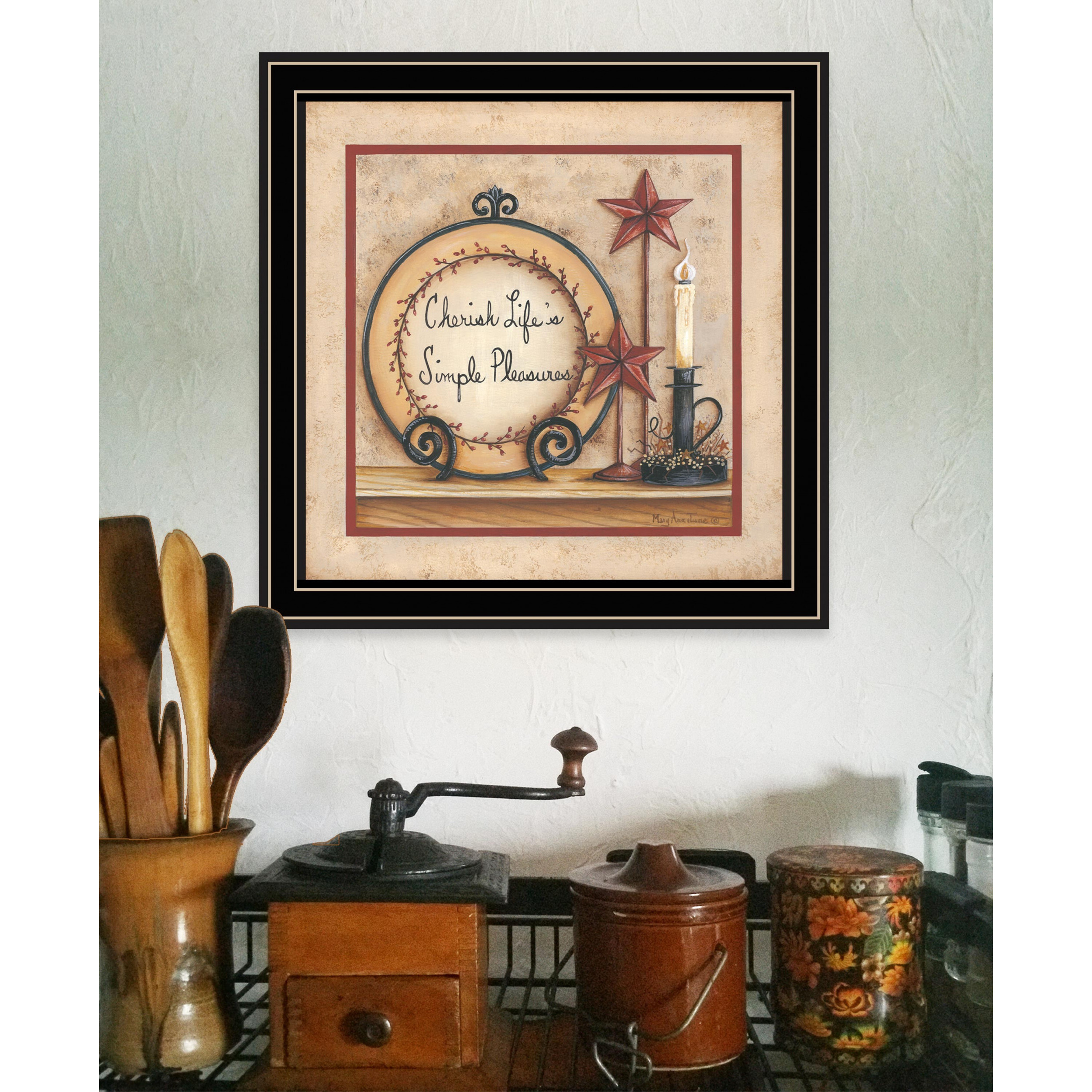 Simple Pleasures 3 Black Framed Print Wall Art