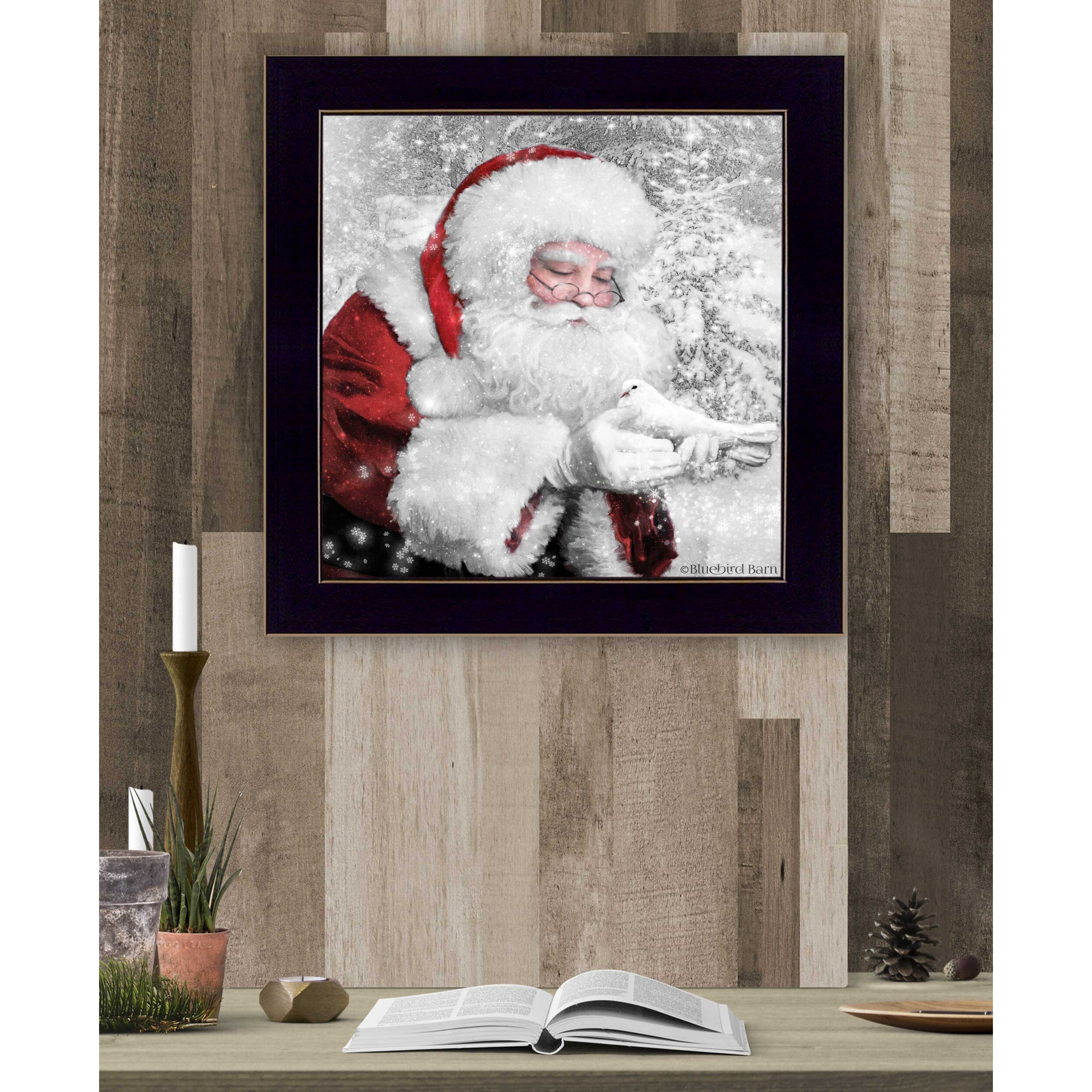 Santas Little Friends 1 Black Framed Print Wall Art